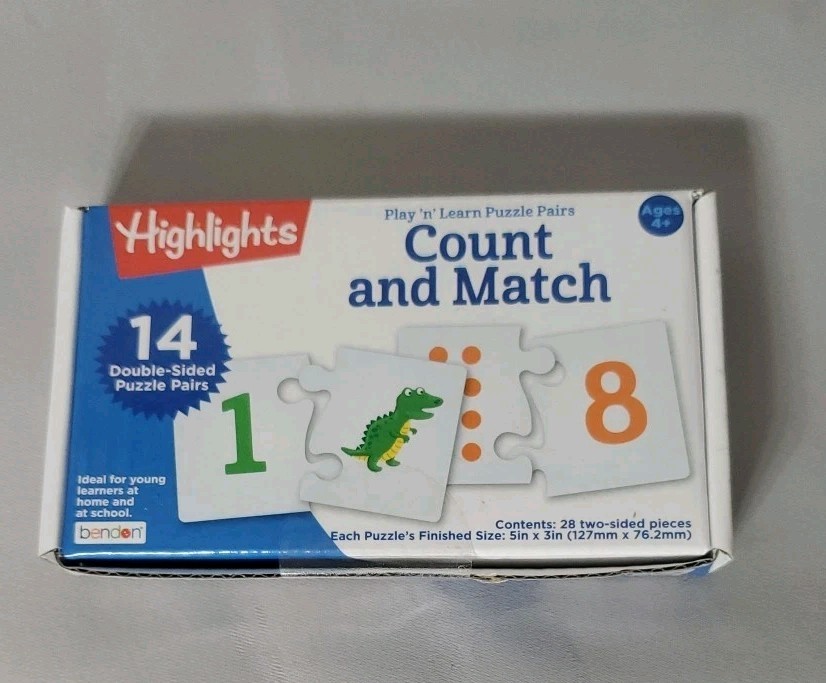 Highlights Count and Match Number Puzzle Pairs