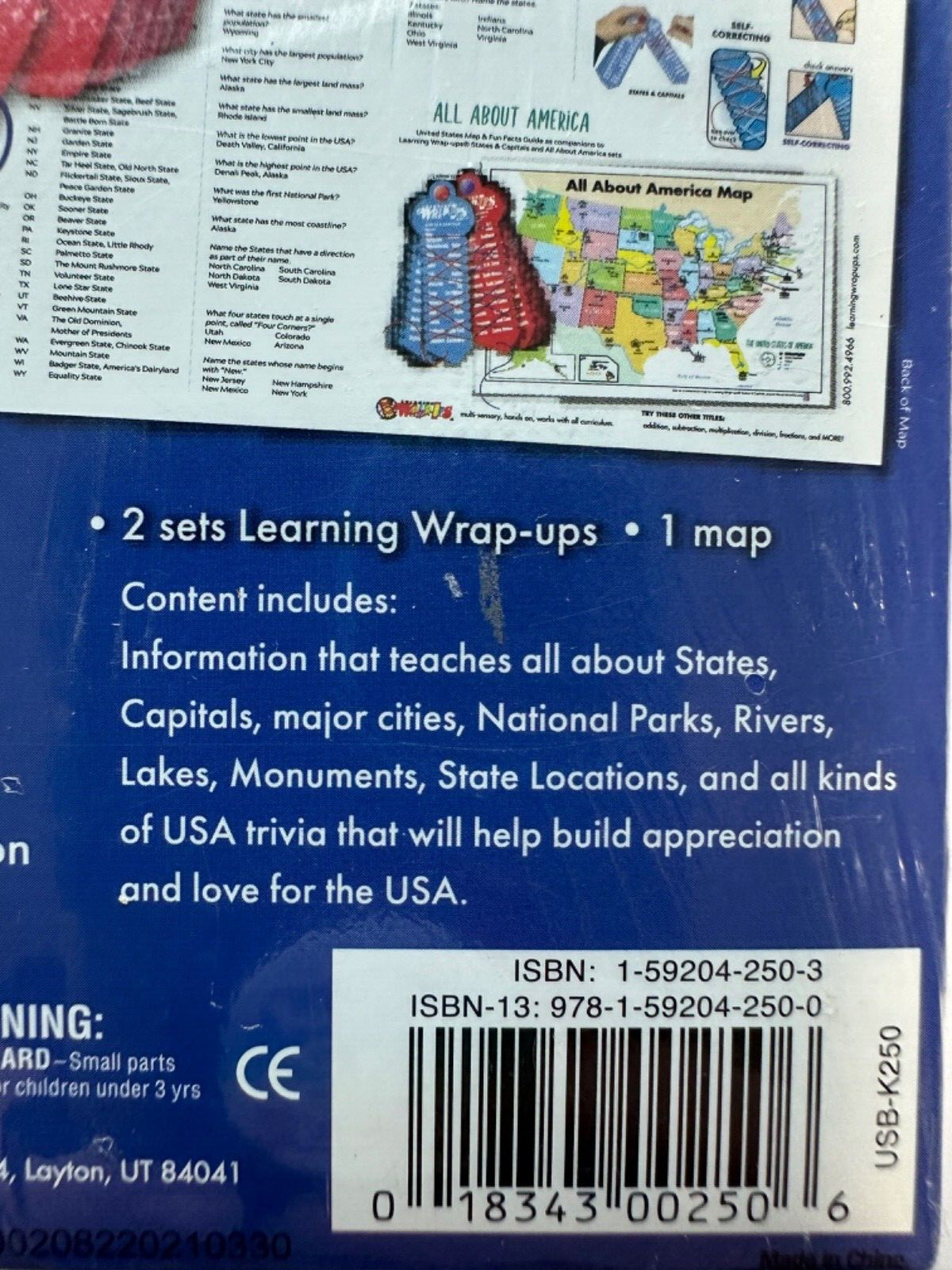 NEW Usborne Learning Wrap-Ups All About America and States & Capitals Plus Map