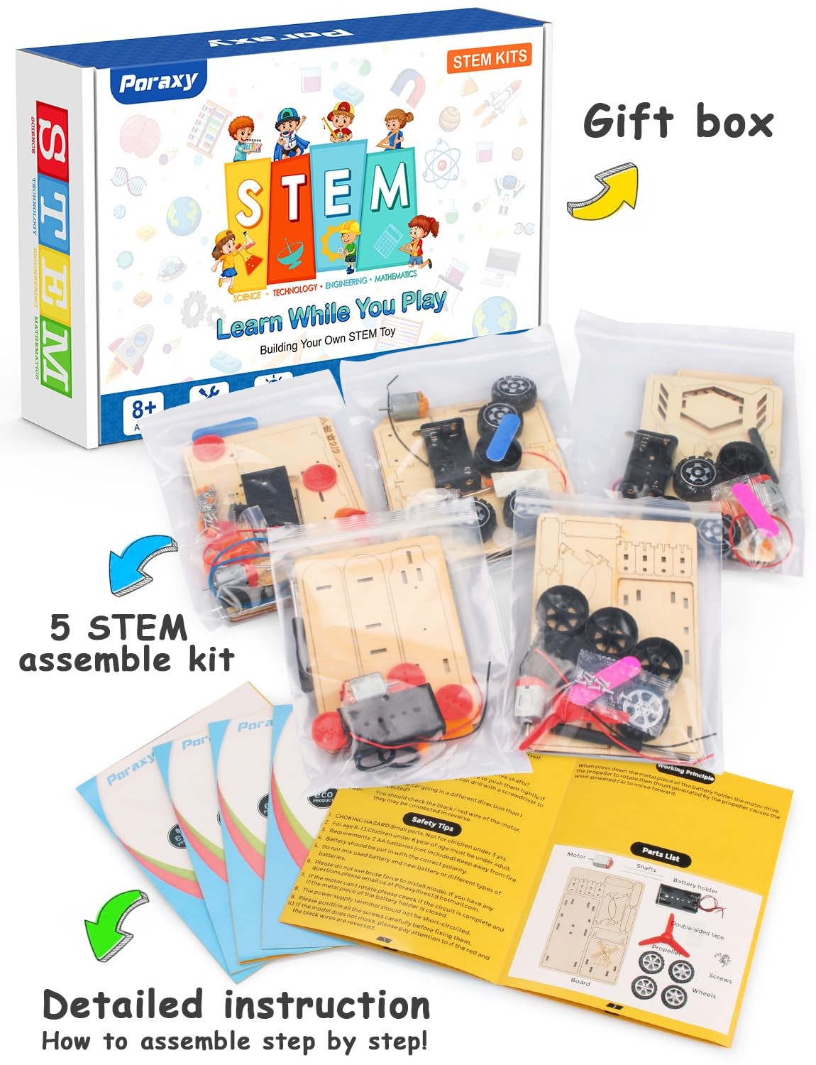 5 in 1 STEM Kits for Kids Age 8-10, Science Building Project Craft for 8-13, …