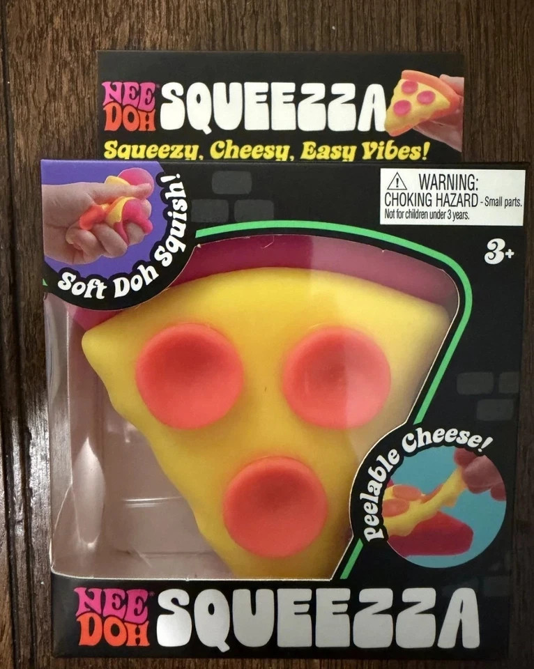 Rare NeeDoh Squeezza Pizza Nee Doh Squeeze Fidget Toy Pink Crust 1 random color