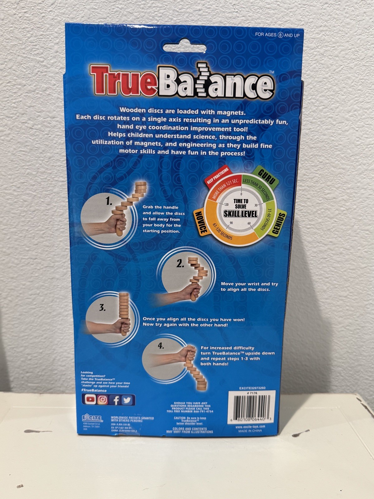 True Balance Handheld Wooden Toy by Excite “STEM” Coordination New/Sealed