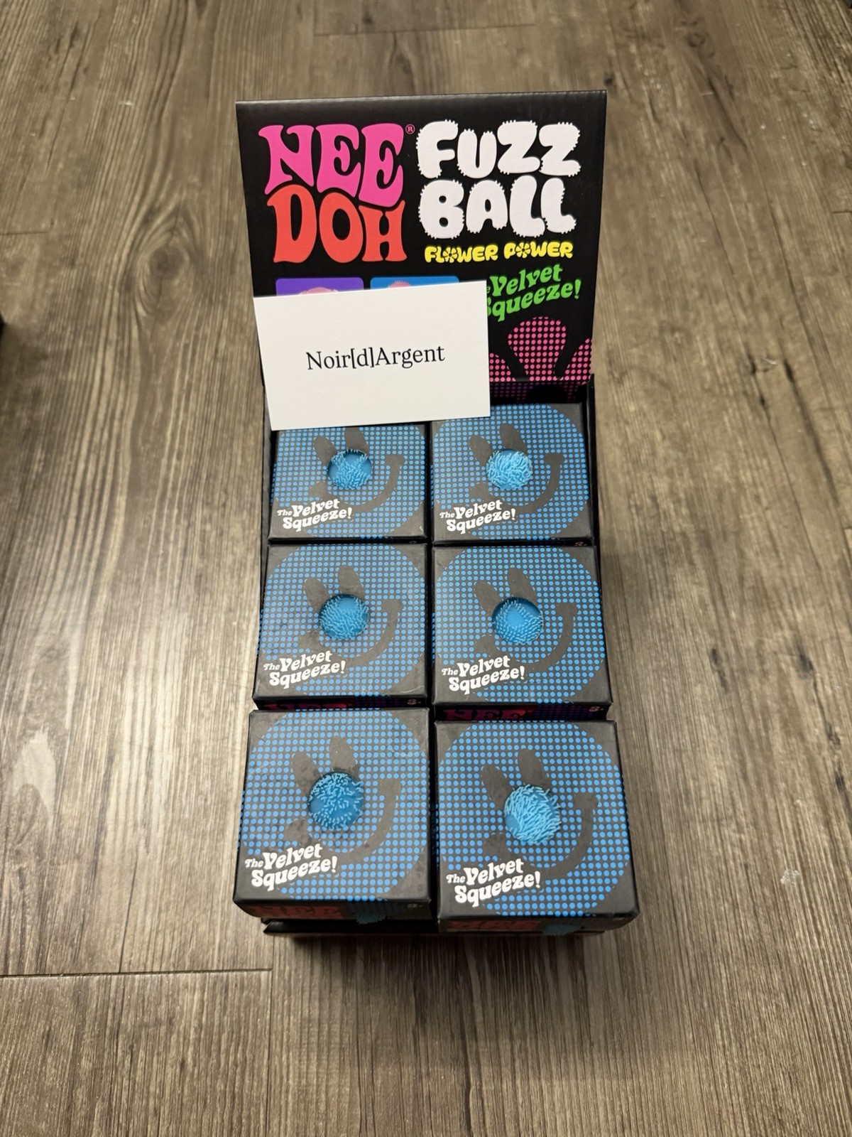 Blue Needoh FUZZ BALL Flower Power Nee Doh Squish Stress Ball NEE-DOH Fuzzball