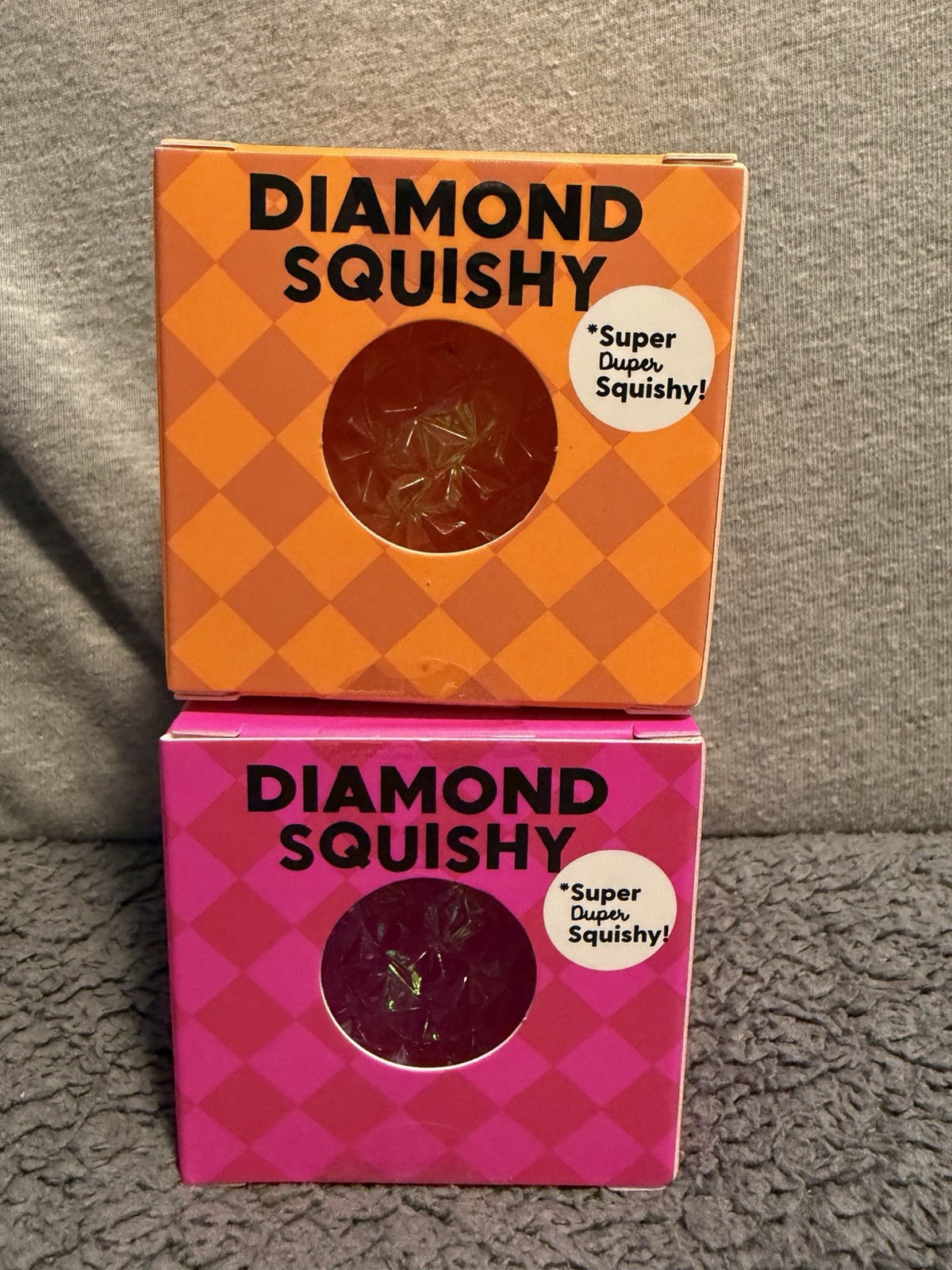 Lot 2 J’adore Diamond Squishy Super Duper Squishy Pink & Orange ✅ Pics FREE2SHIP