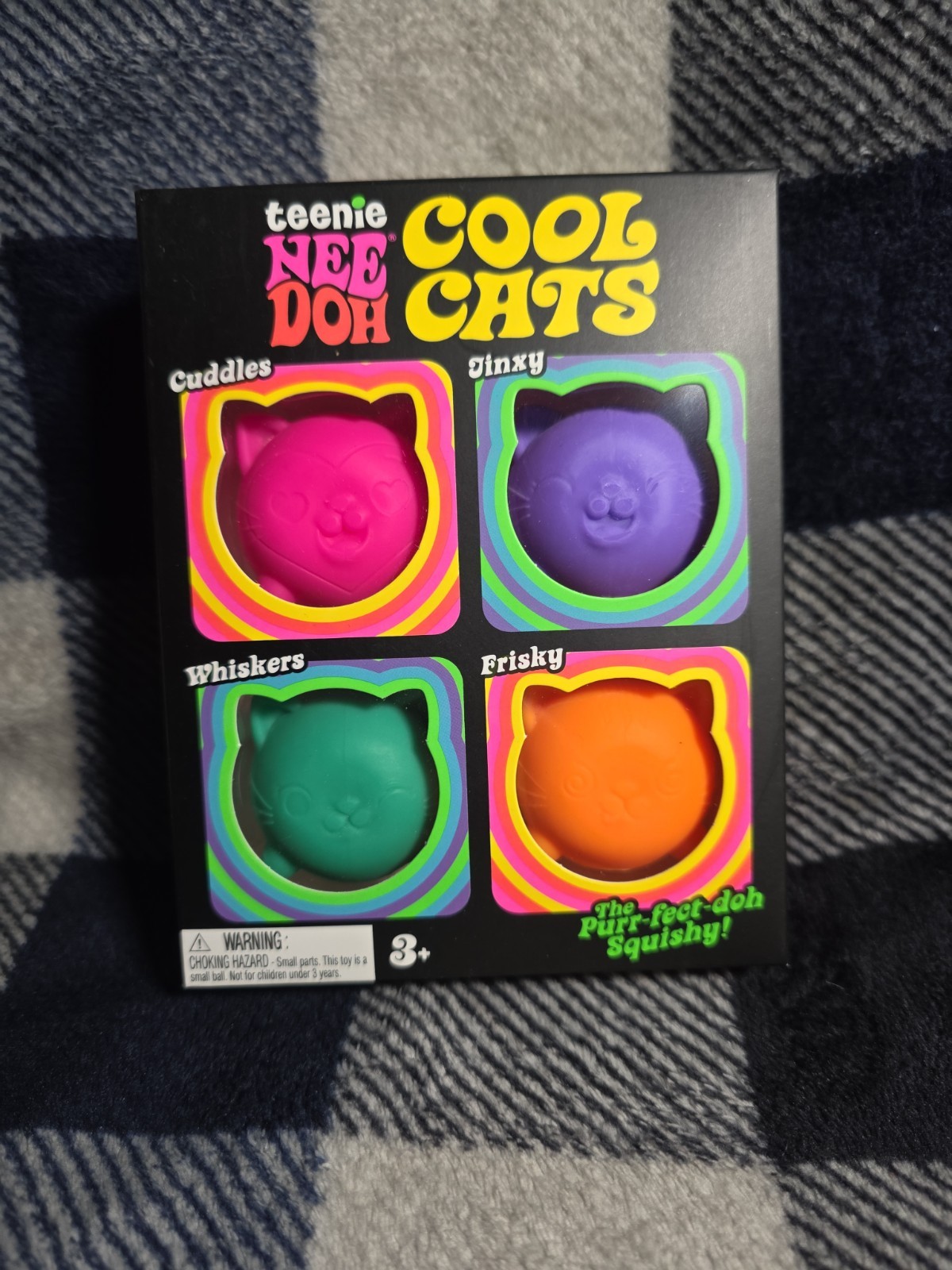 NeeDoh Teenie 4 Pack Nee Doh Cool Cats Pack of Four New Sealed