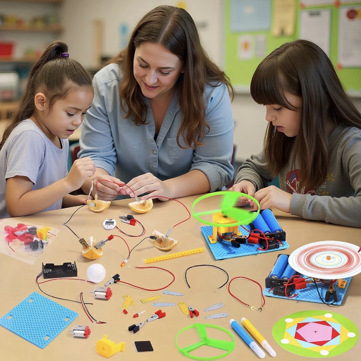 STEM Science Kits 4 Pack, 7-in-1 Electric Motor Toy for Kids Ages 8-12