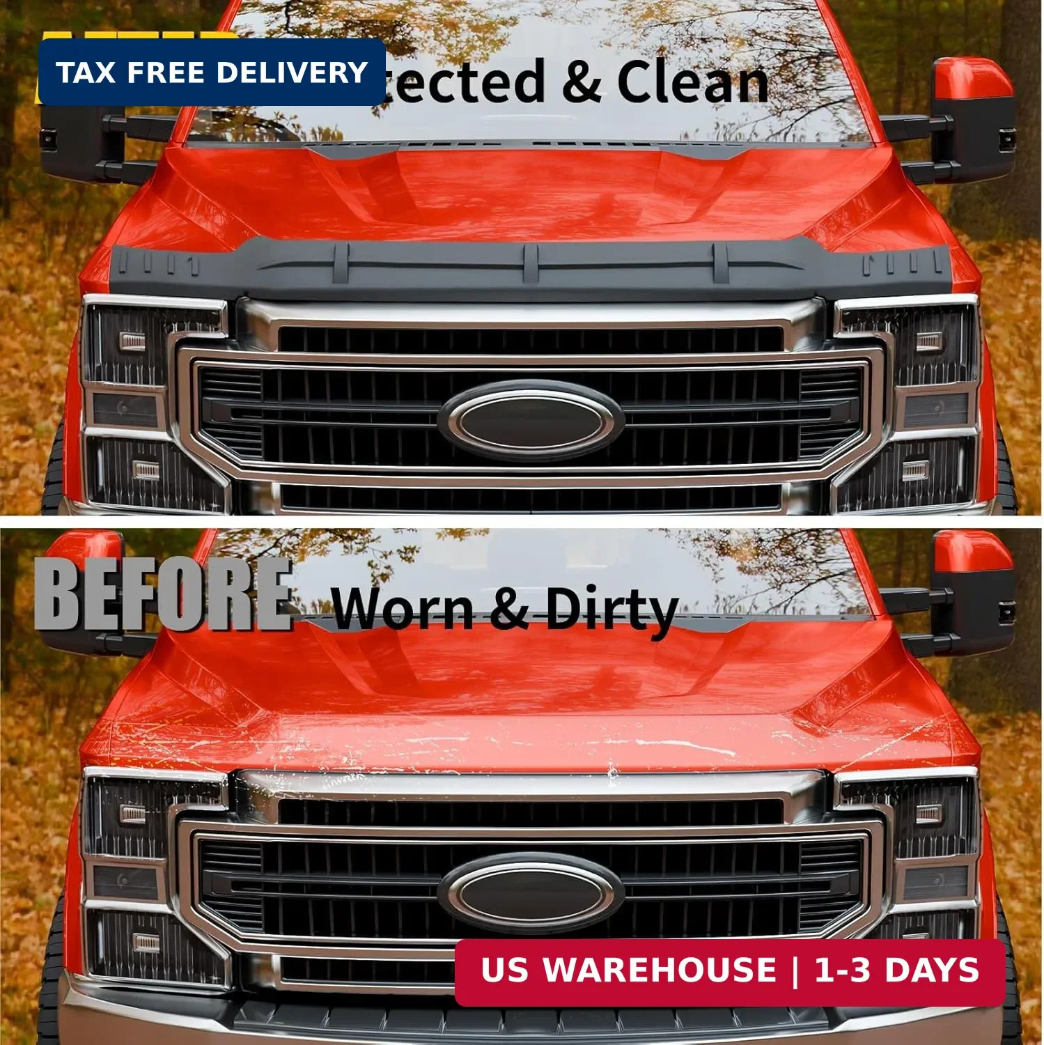 TPE Hood Protector Compatible with 2017-2022 Ford F250 F350 F450 F550 Super Duty