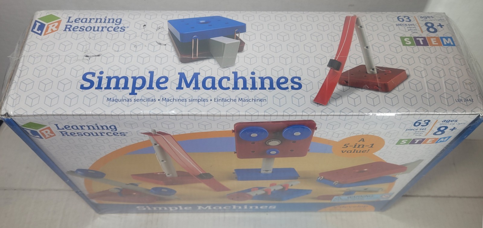Learning Resources 5 Simple Machines Science Set 63 Pcs Kit-STEM-New Sealed