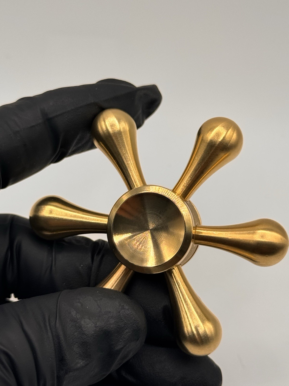 Six Arm Solid Metal Brass Fidget Spinner All Metal Toy Adults Kids Boys Girls