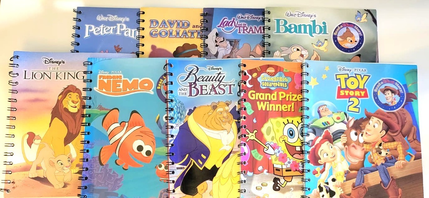 Story Reader Audio System -Disney Bundle: 9 Books/6 Cartridges/Carry Case/Tested