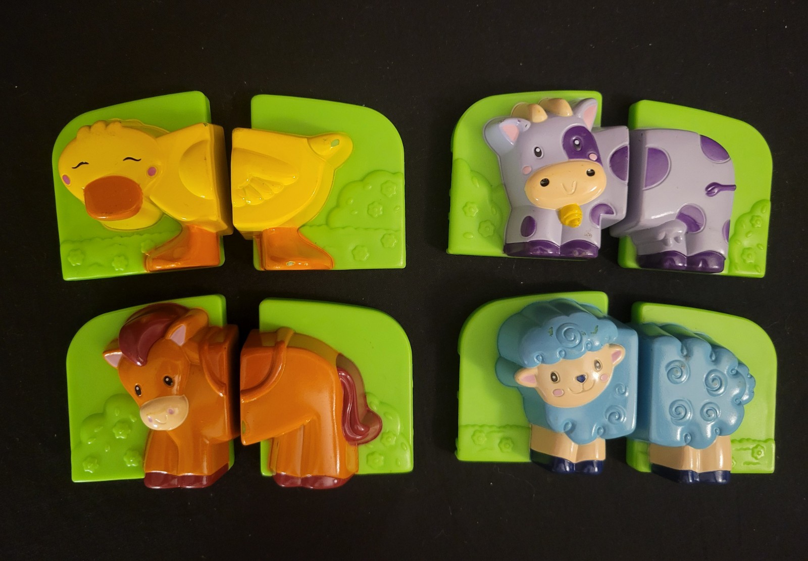 LEAPFROG Fridge Farm Magnetic Animal Set-Duck*Horse*Sheep*Cow NICE SET! VIDEO!