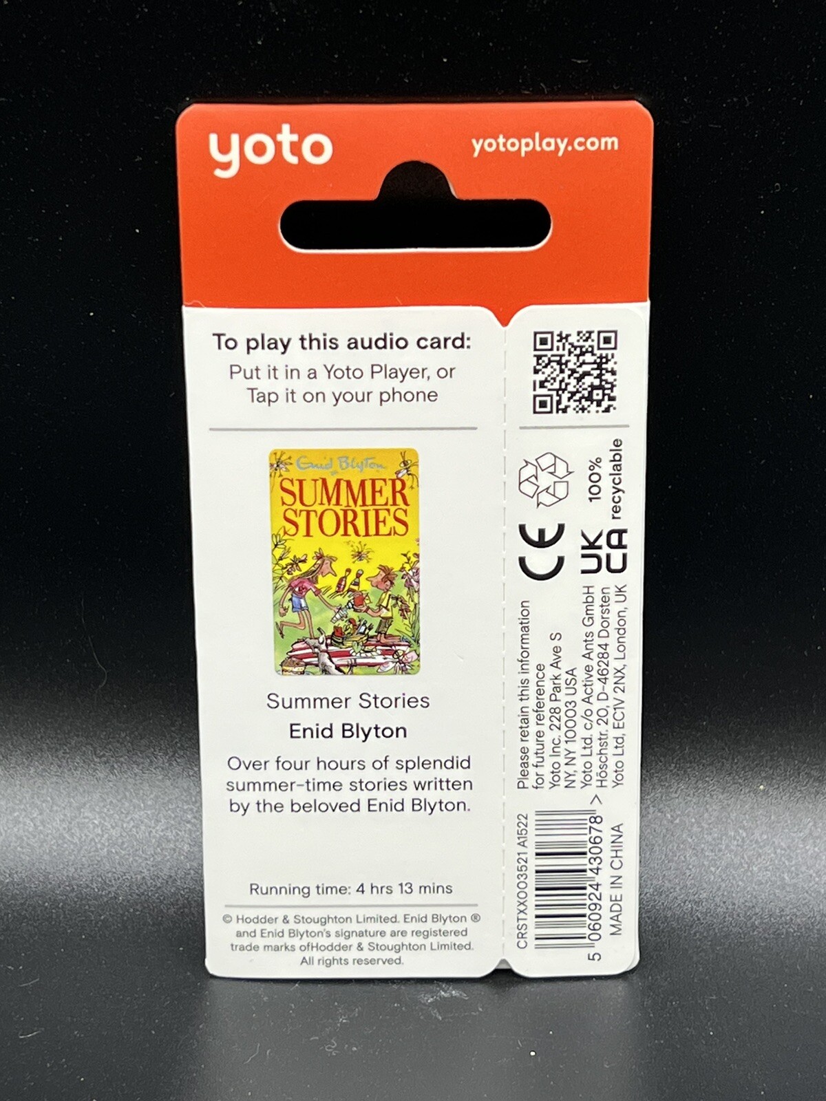 Yoto Summer Stories Enid Blyton UK Release Audio Card Works US
