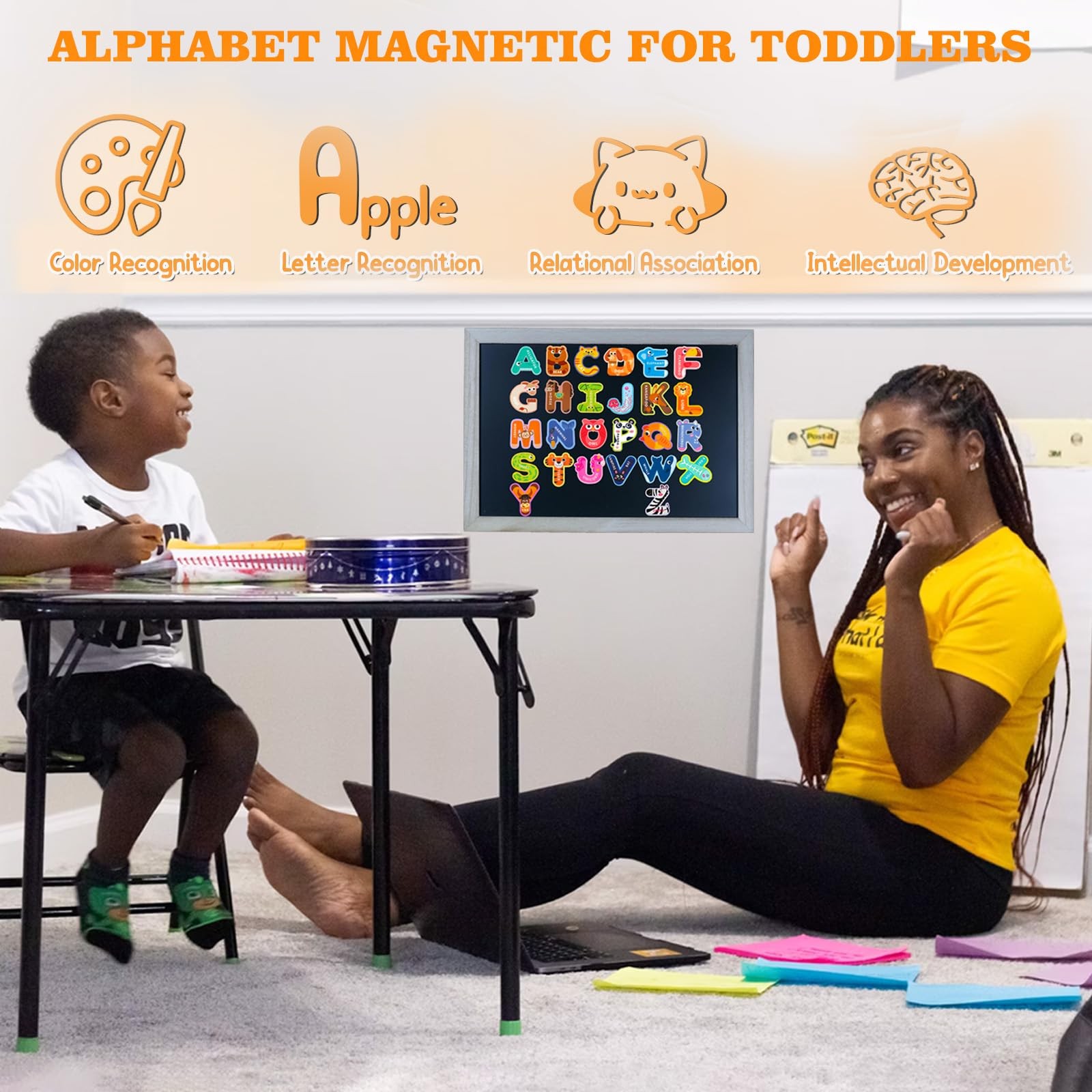 Fridge Magnets for Toddlers 1-3, Alphabet Magnets, Large, Uppercase Letter