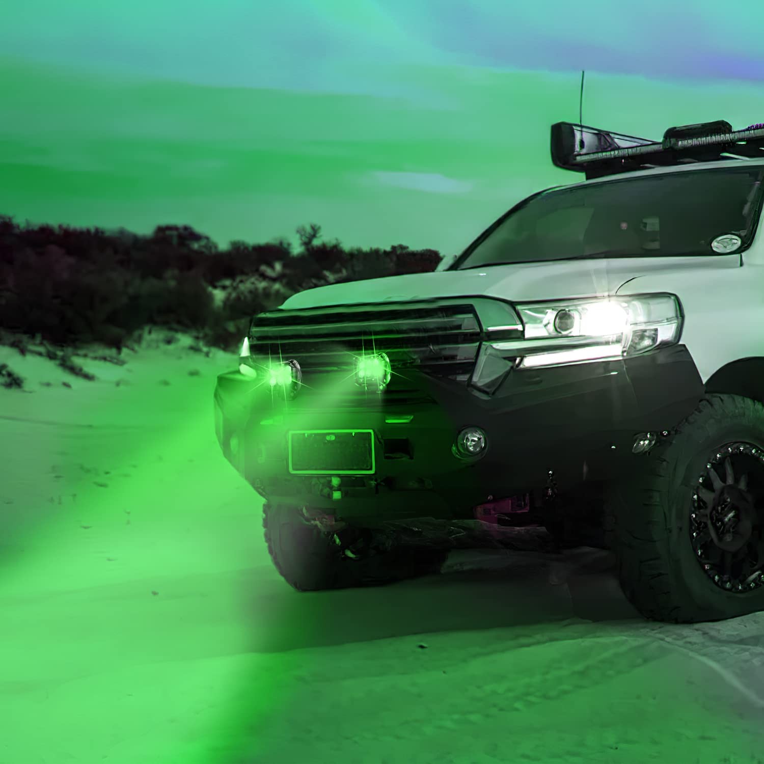 4 Inch Green Spot Fog Lights 18W 2PC Off Road Fishing Hunting