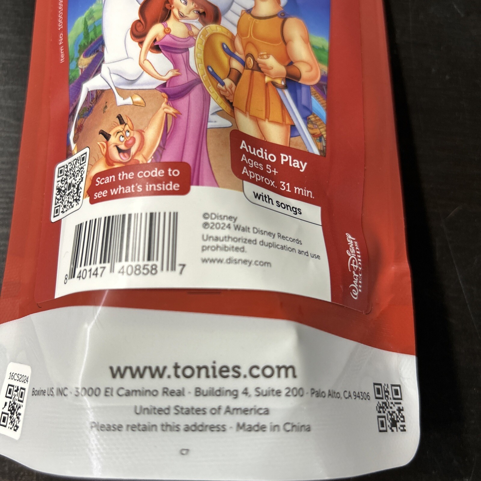 Tonies Disney – HERCULES – Audio Play Figure Figurine – New In Package