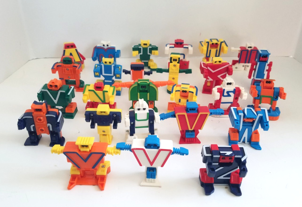 Educational Alpha Bots Transforming Letters Complete 26 Alphabet Vintage Robots