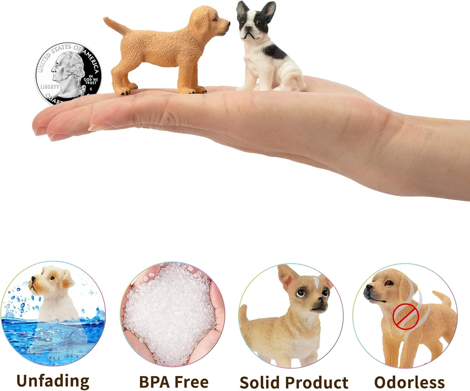 12PCS Mini Dog Figurines Toy Set, Realistic Detailed Plastic Puppy Figures Plays