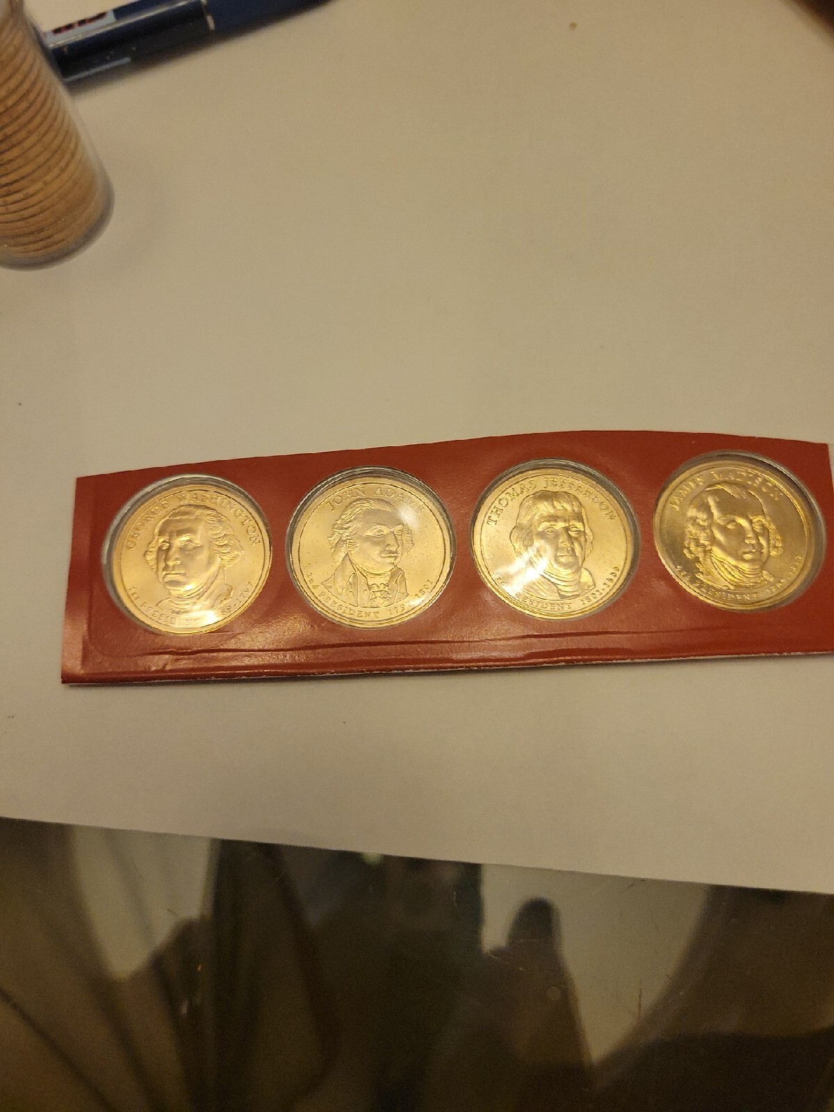 Four Presidents “Golden” Dollars Collectible Official Coin President P & D