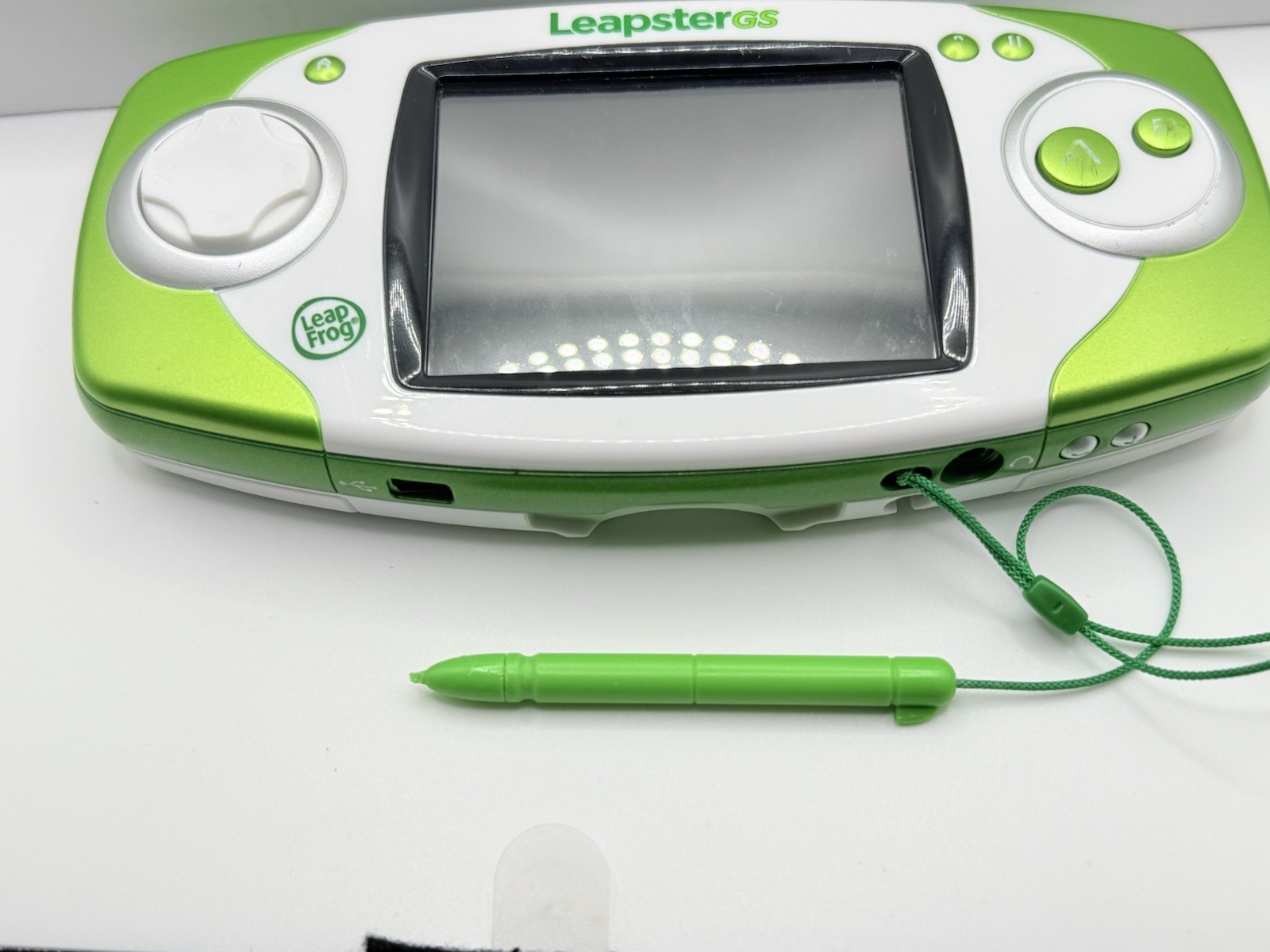 LEAPFROG LEAPSTER GS Green Game Console w/3 Games & Carry Case, Tested & Working