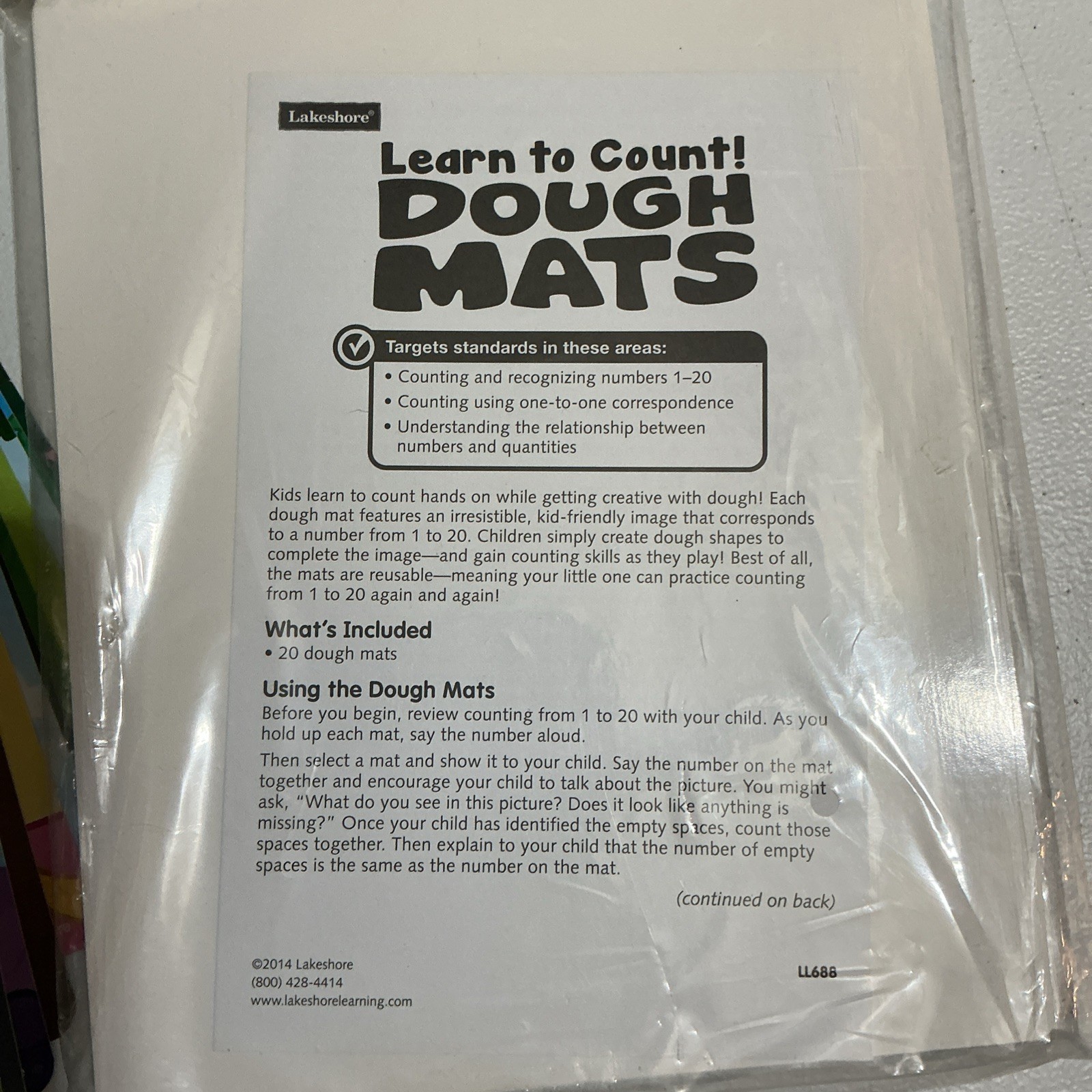 Lakeshore Learning Dough Mats Learn To Count & Shapes Lot