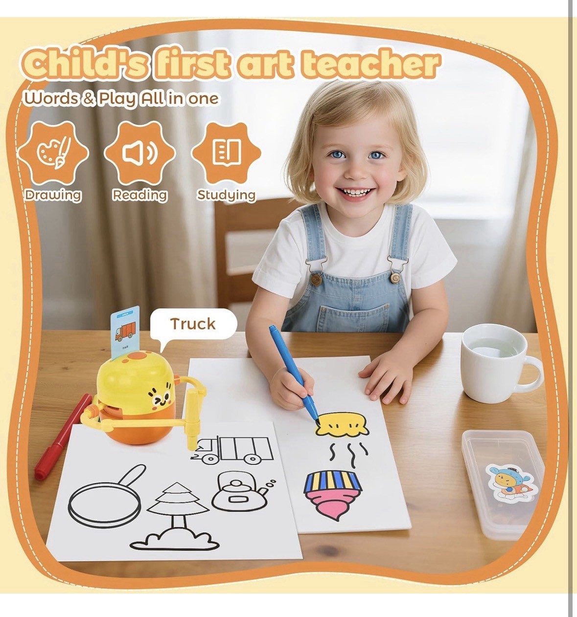 Drawing Robot for Kids, Interactive Educational Drawing Machine with Voice Inter