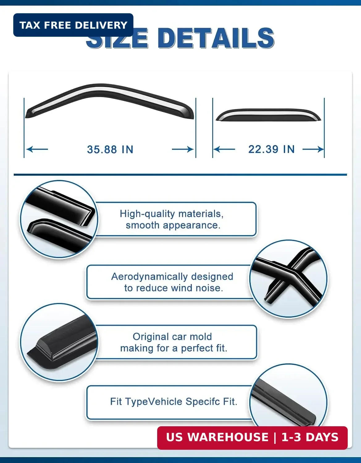 Window Rain Guards for 1999-2006 Chevy Silverado/GMC Sierra 1500/2500/ 3500/ 250