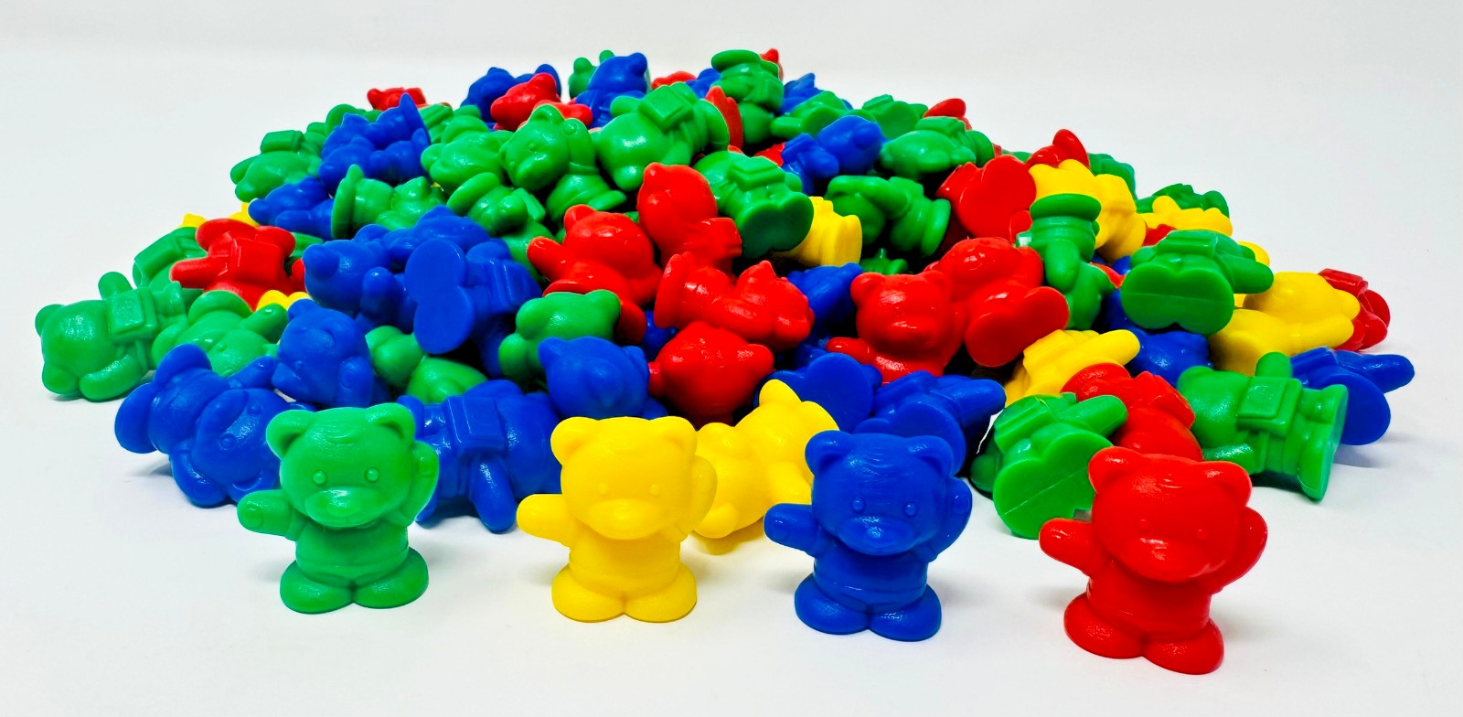 Lot of 170 Plastic Teddy Bear Counters Math Manipulatives Red Yellow Blue Green