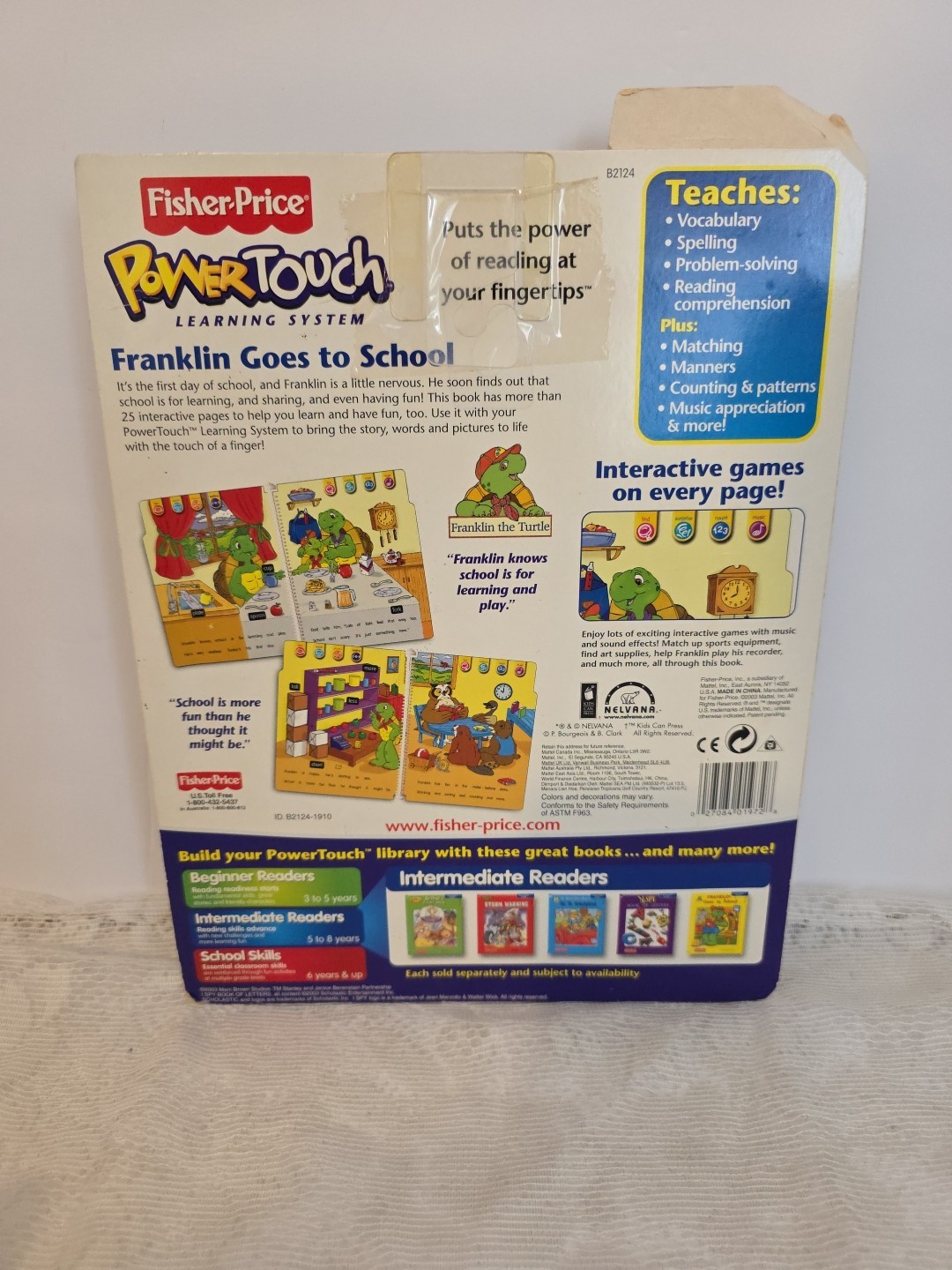 Vintage Fisher Price Power Touch Learning System Franklin Goes to School 5-8yo