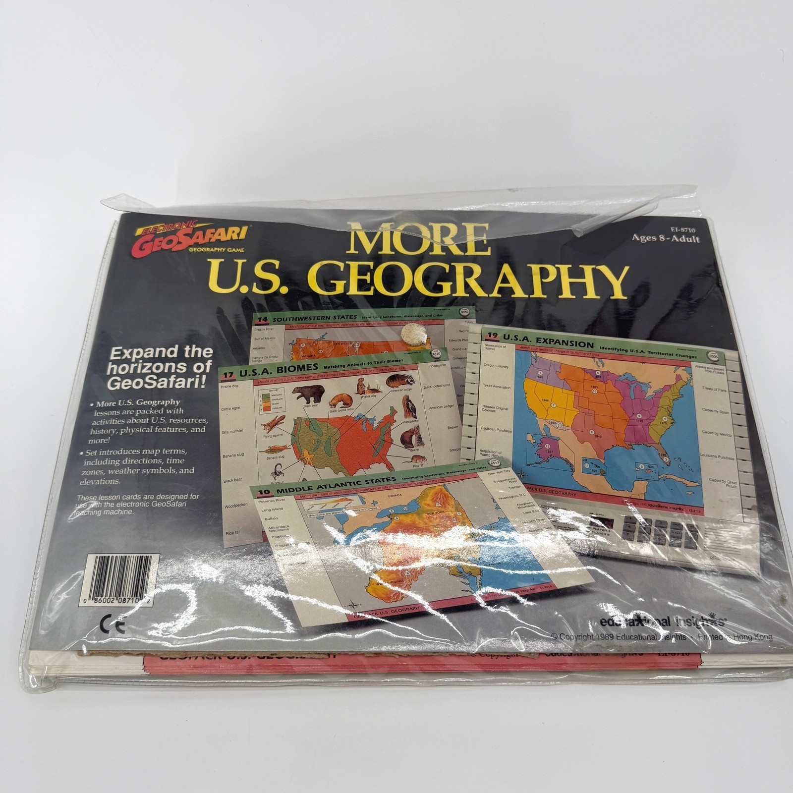 GeoSafari Lesson Game Cards–More US Geography Map SET EI-8710 VTG 1989 *READ
