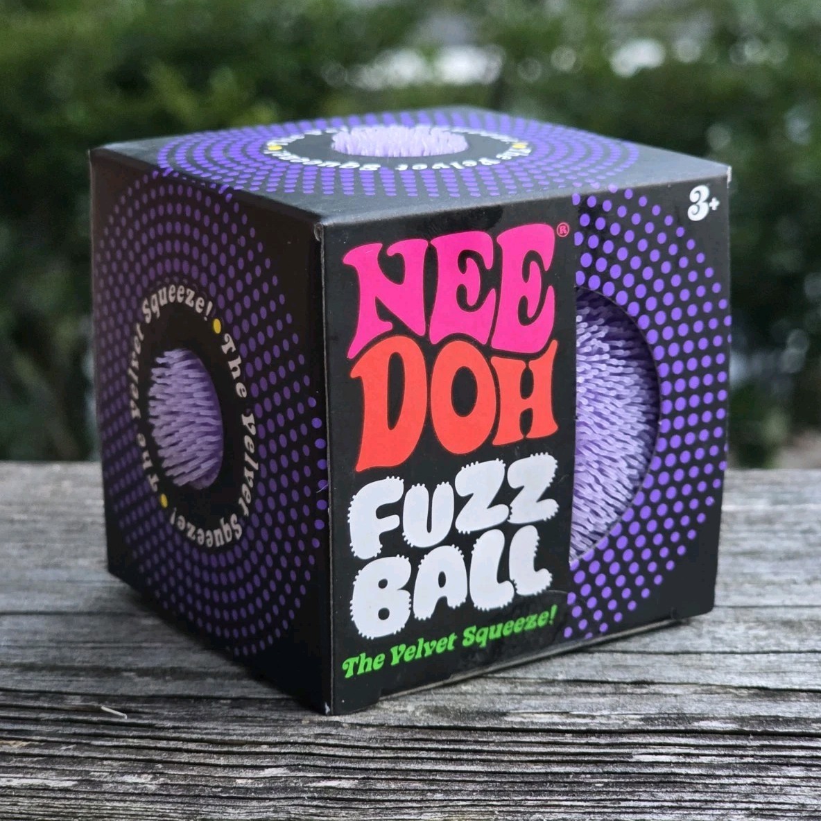 NeeDoh Fuzz Ball Velvet Squeeze Toy, Purple