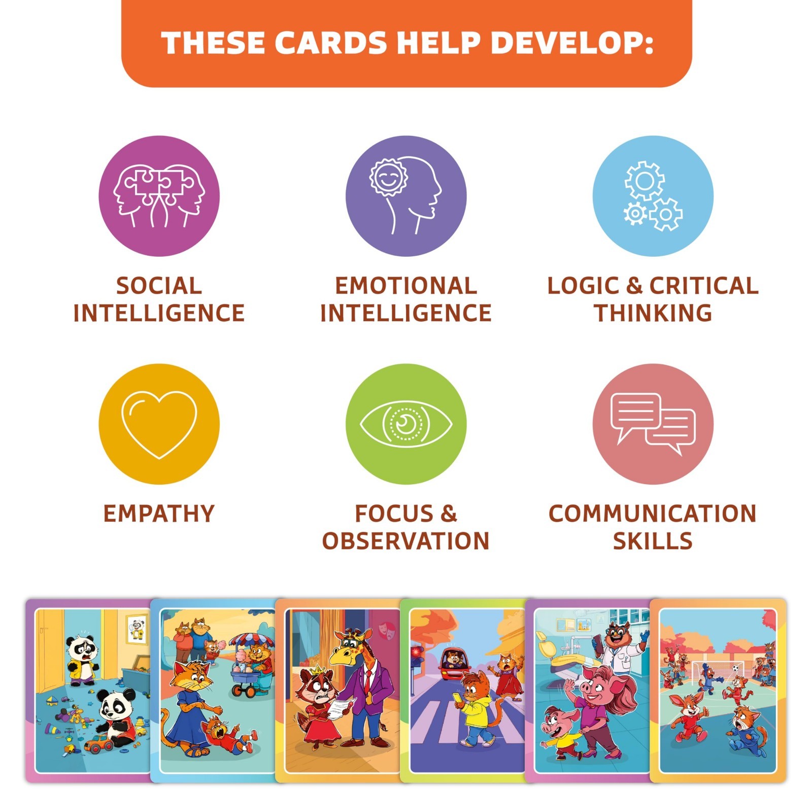 Conversation Cards for Kids – Social Skills Game, Emotional Intelligence, Speech