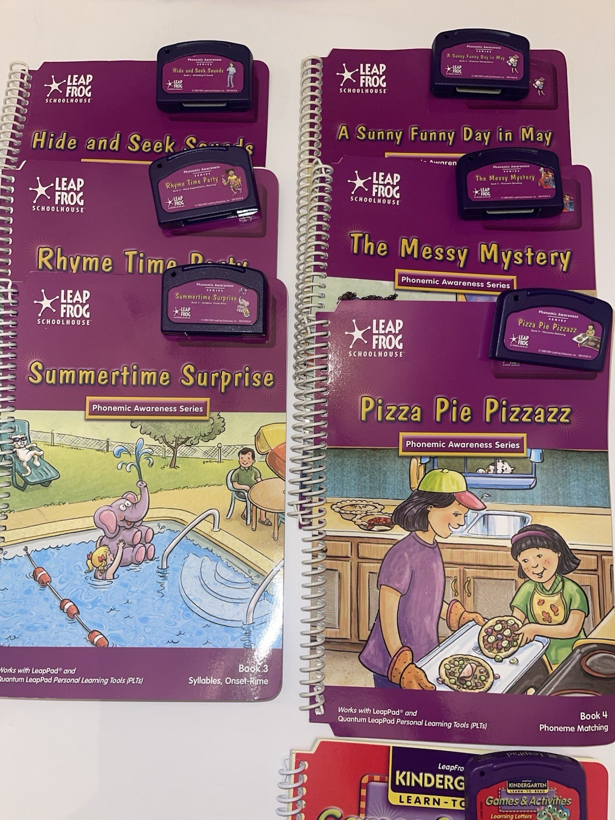 LeapFrog School House Lot 14 Books & Cartridges Level K 1 Phonemic Series