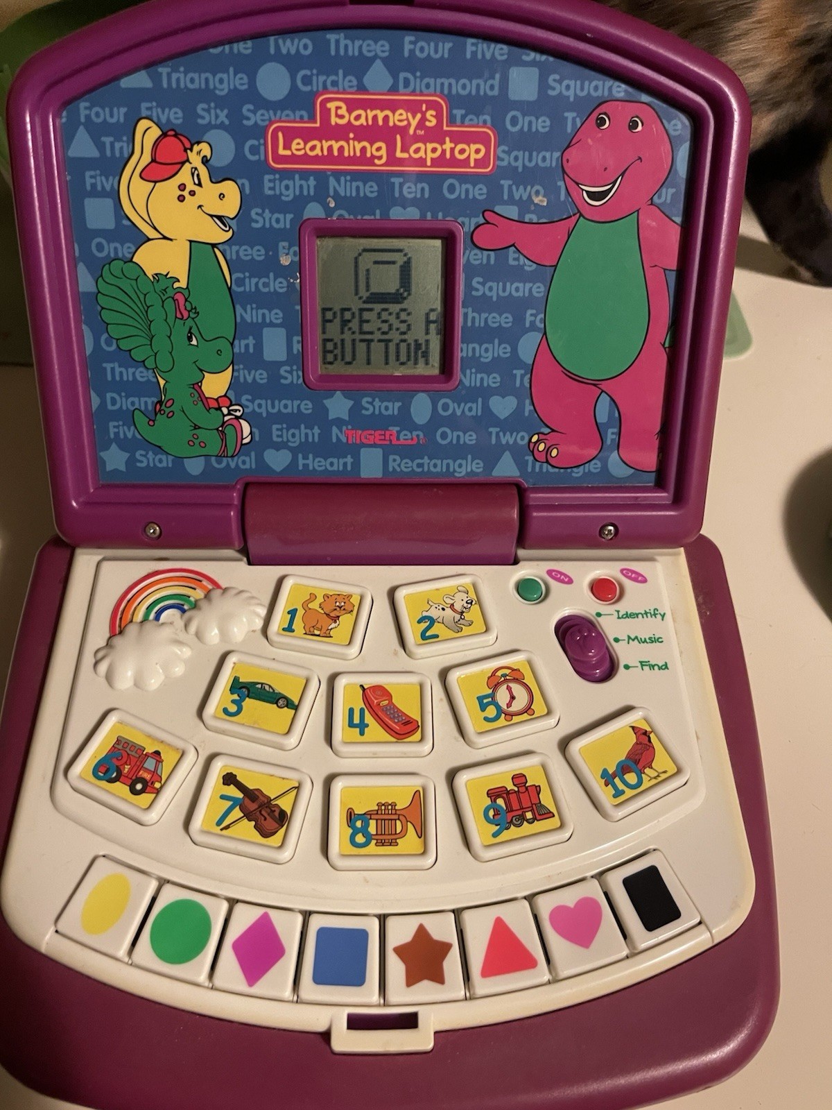 Vintage Barney’s Learning Laptop 1999 WORKS BUT HAS NO SOUND
