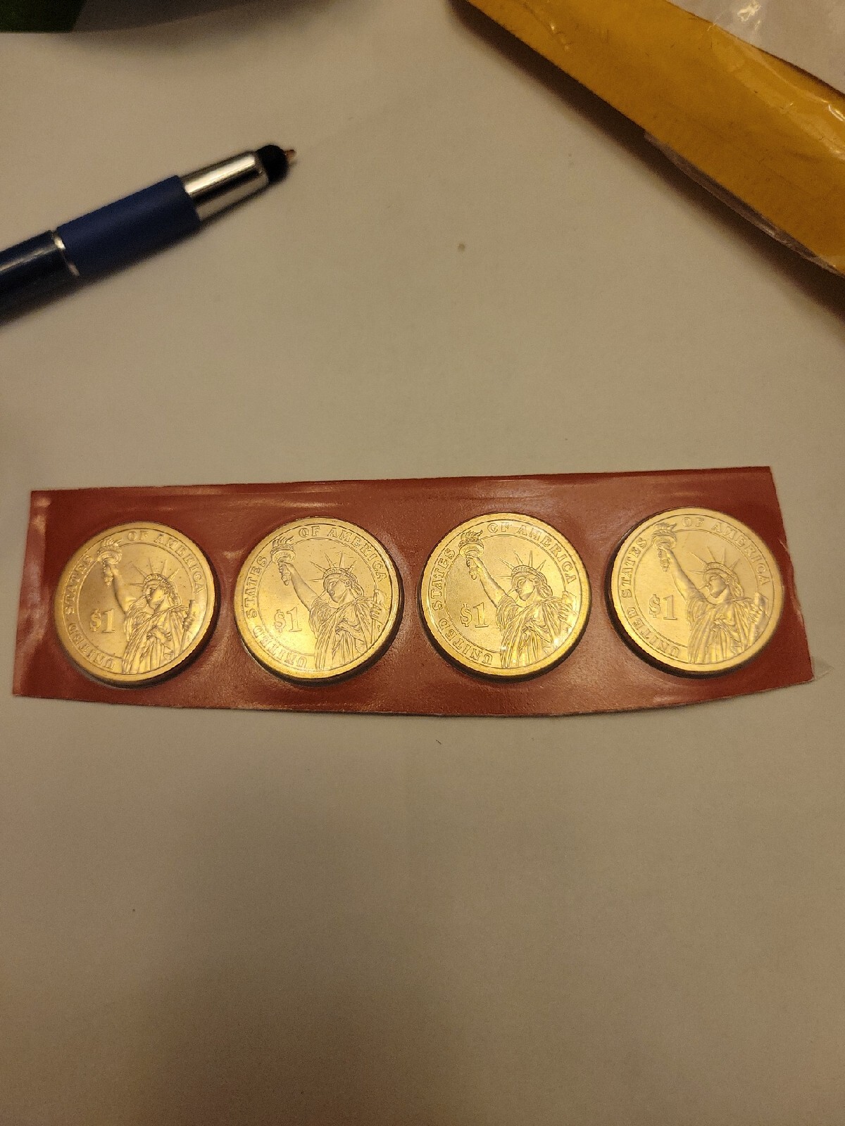 Four Presidents “Golden” Dollars Collectible Official Coin President P & D