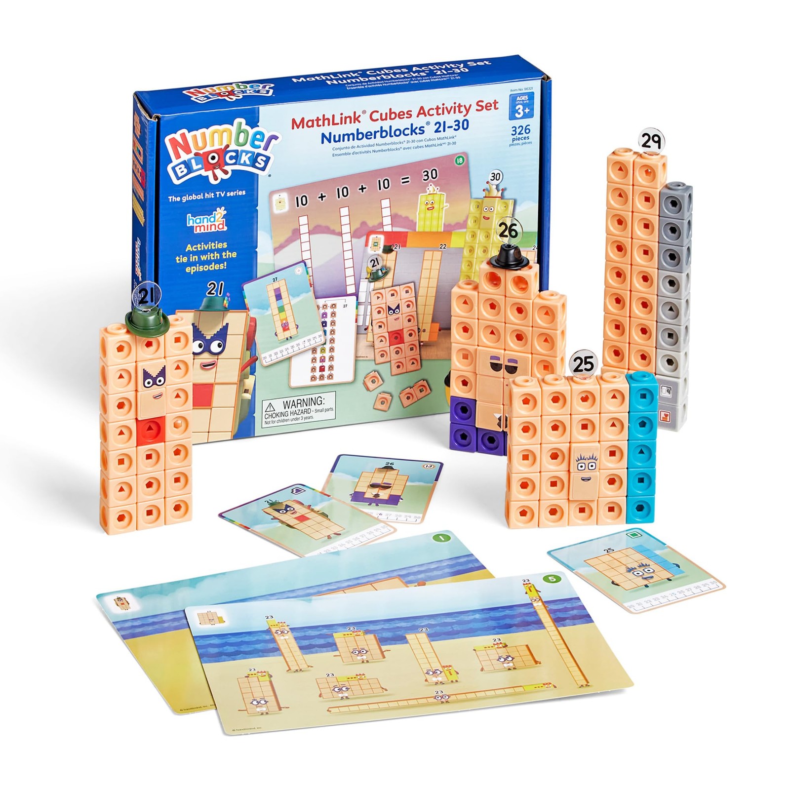 hand2mind MathLink Cubes Numberblocks 21-30 Activity Medium, Multicolored