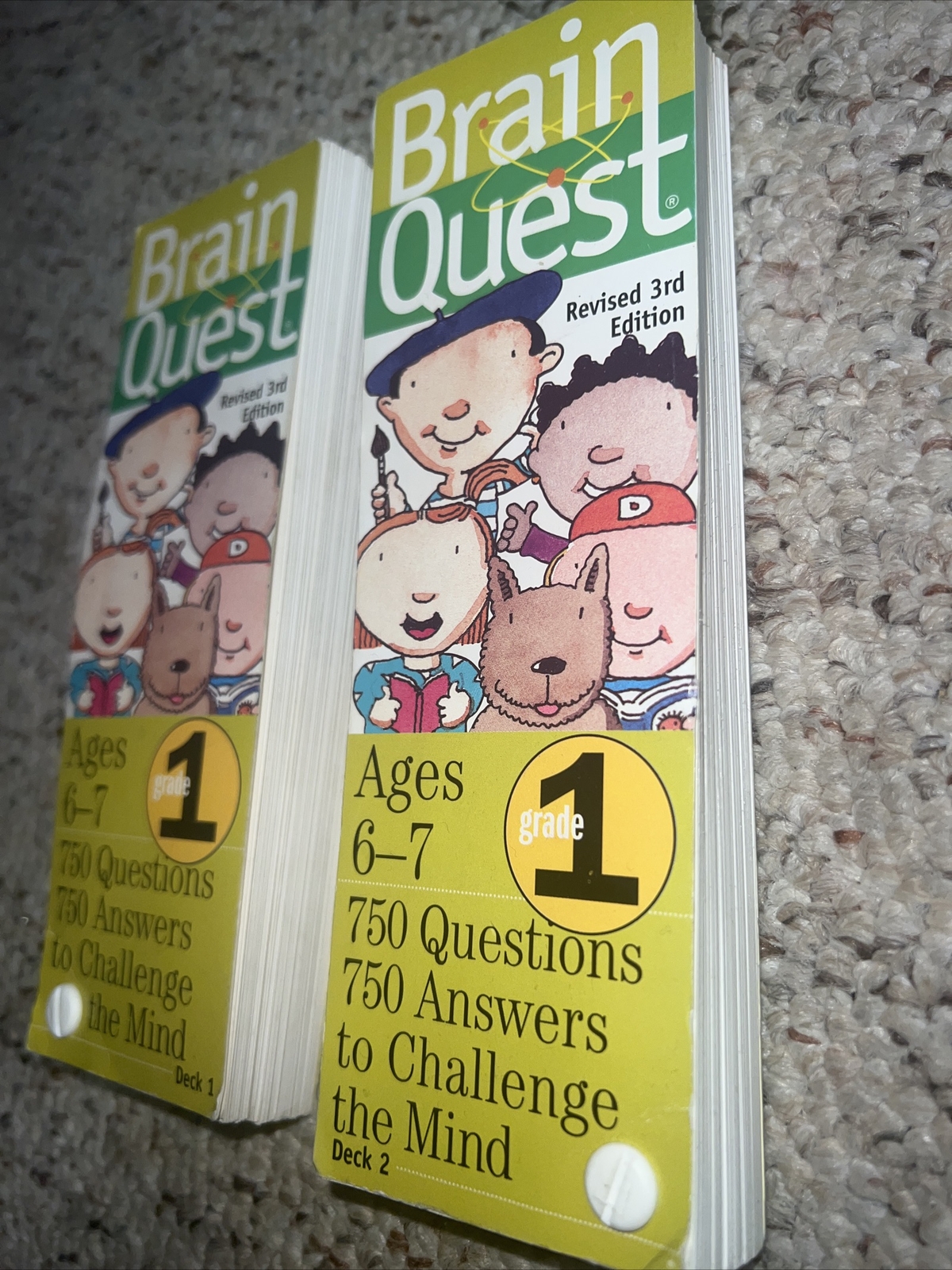 Brain Quest Grade 1 Age (6-7) Revised 3rd Edition Set of 2.