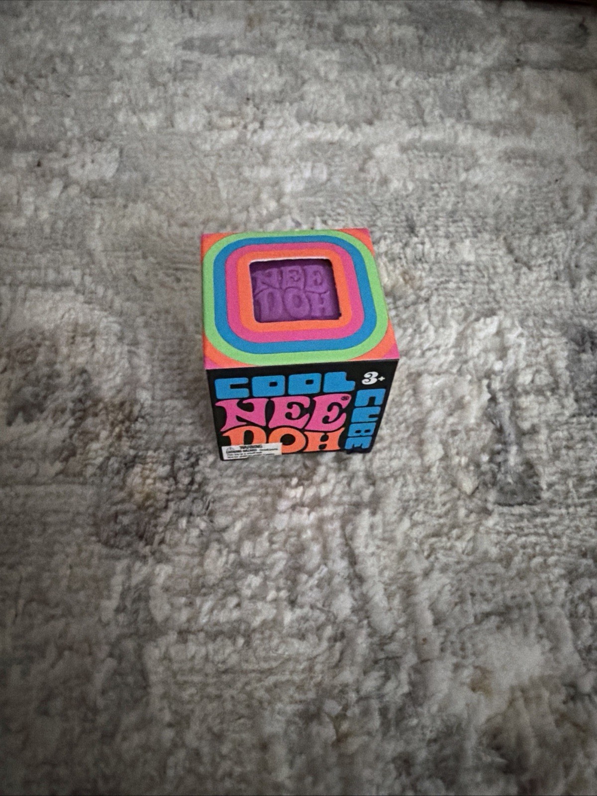Authentic – Needoh Cool Cube Mini Squishy Fidget Toy Purple- US Seller