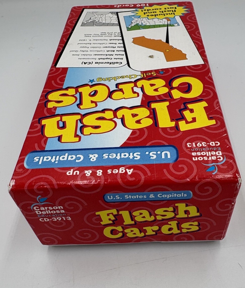 US States & Capitals Flash Cards Carson Dellosa 109 Cards New