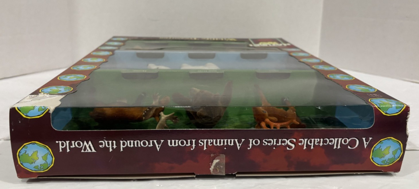 VTG 90’s Nature’s Way “WILDLIFE TREASURES” 9 Piece Animal Playset Totsy #57050