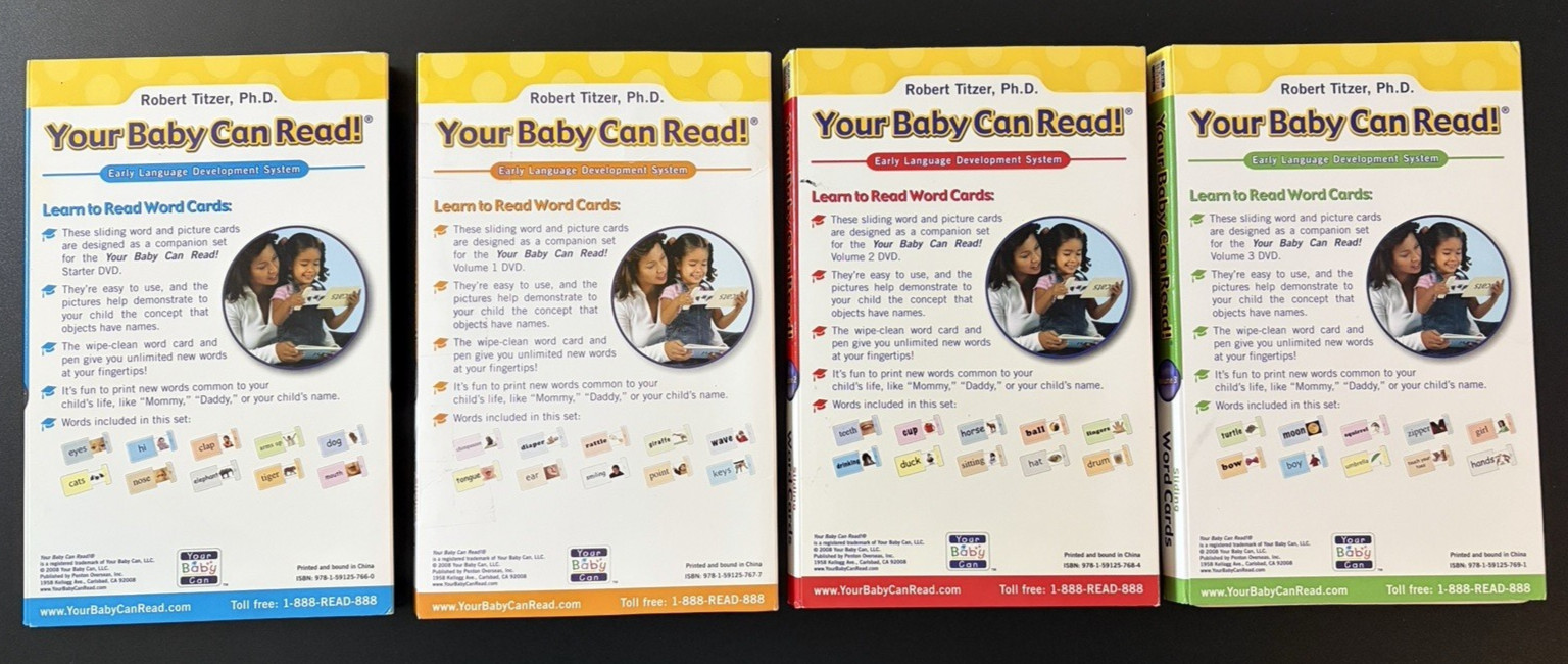 ROBERT TITZER PHD YOUR BABY CAN READ EARLY LANGUAGE DEVELOPMENT LOT CARDS BOOKS