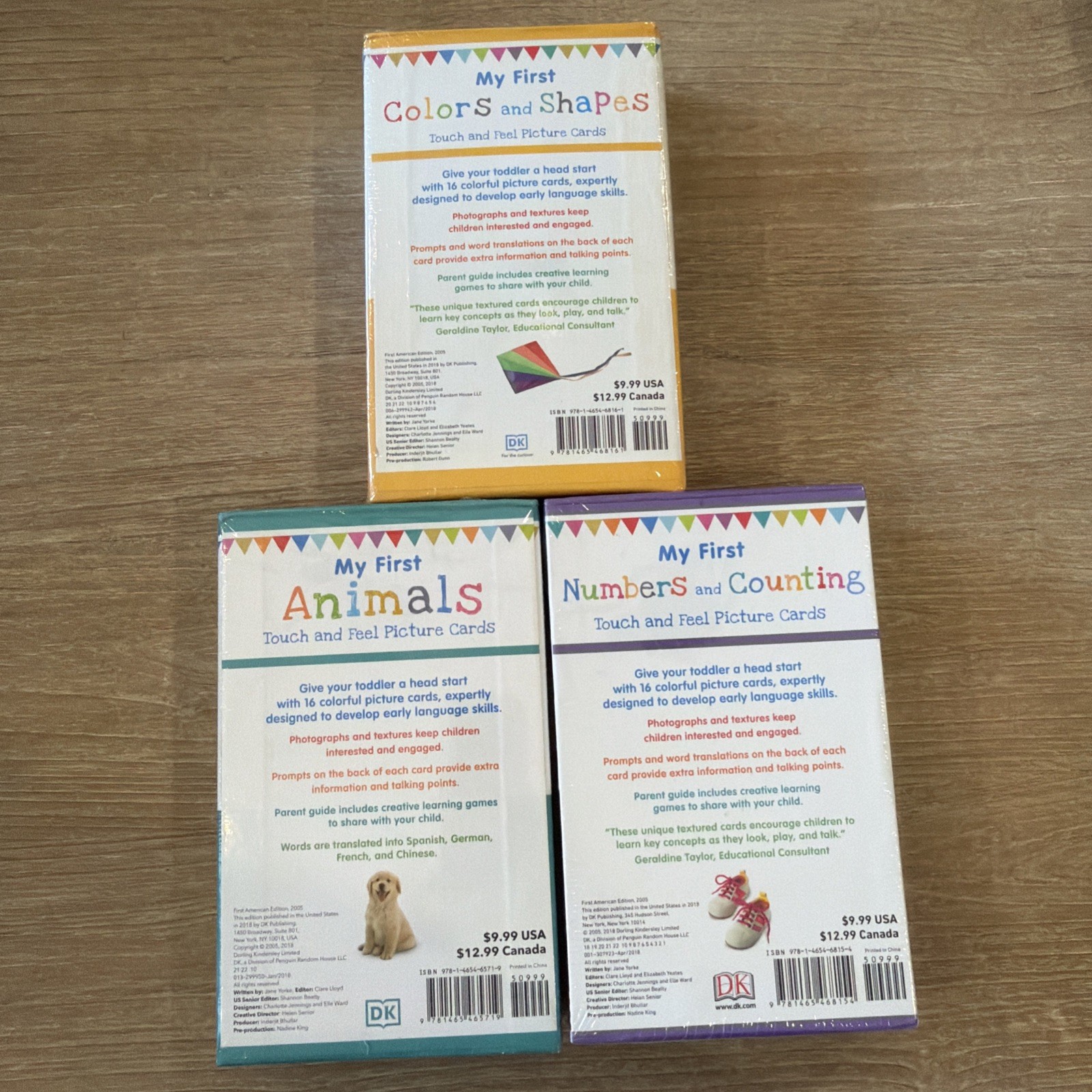 DK My First Colors and Shapes, Animals Touch & Feel, Numbers Counting – 3 Pack