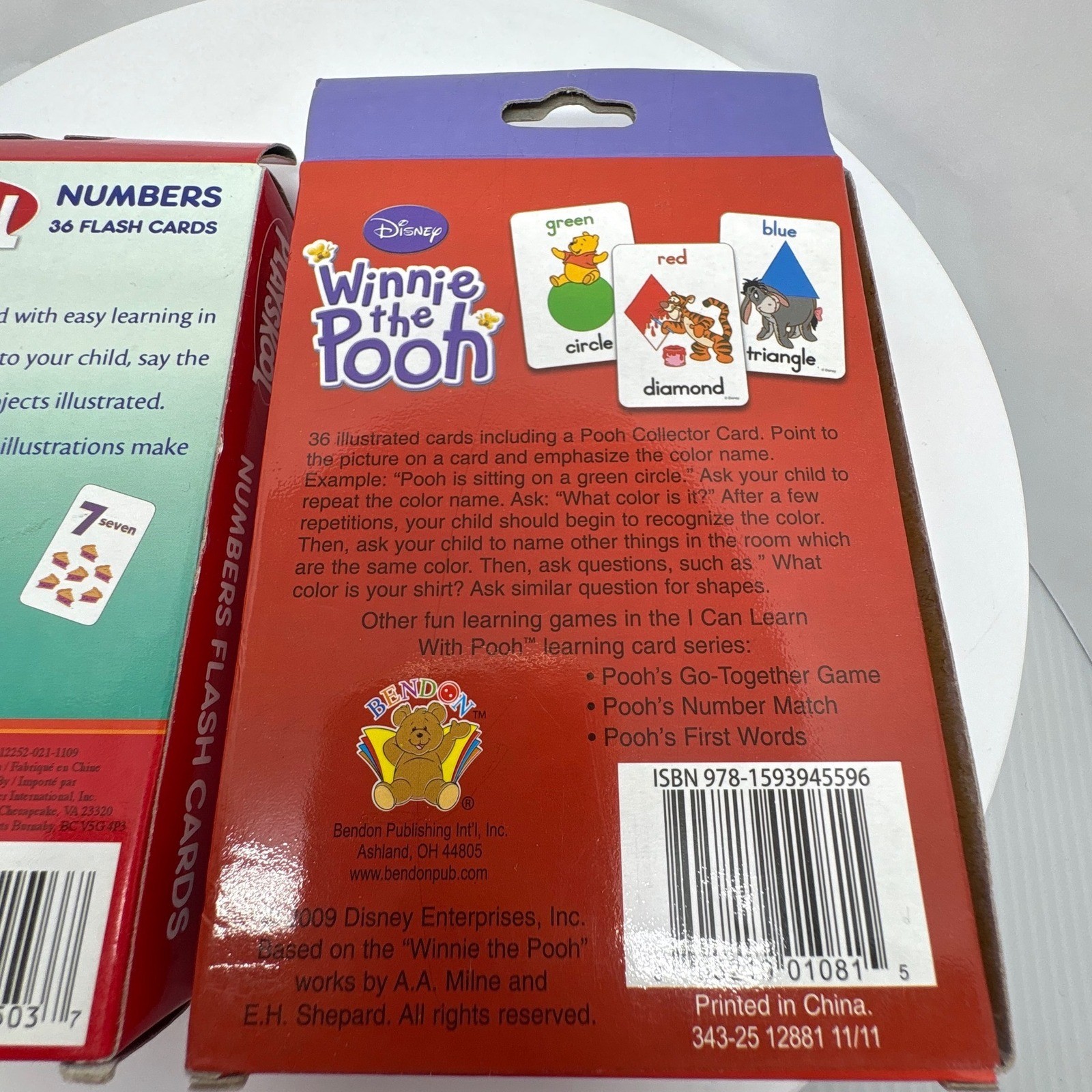 Playskool Numbers & Disney Winnie the Pooh Colors Shapes Flash Cards Set of 2