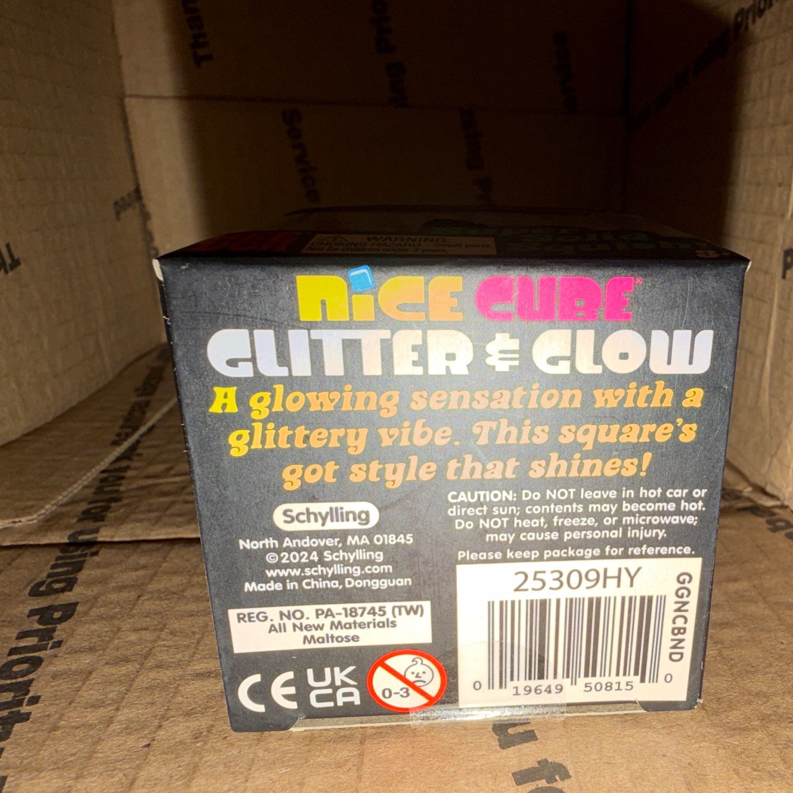 Viral! Hard to find! NeeDoh Nice Cube Glitter & Glow in Purple