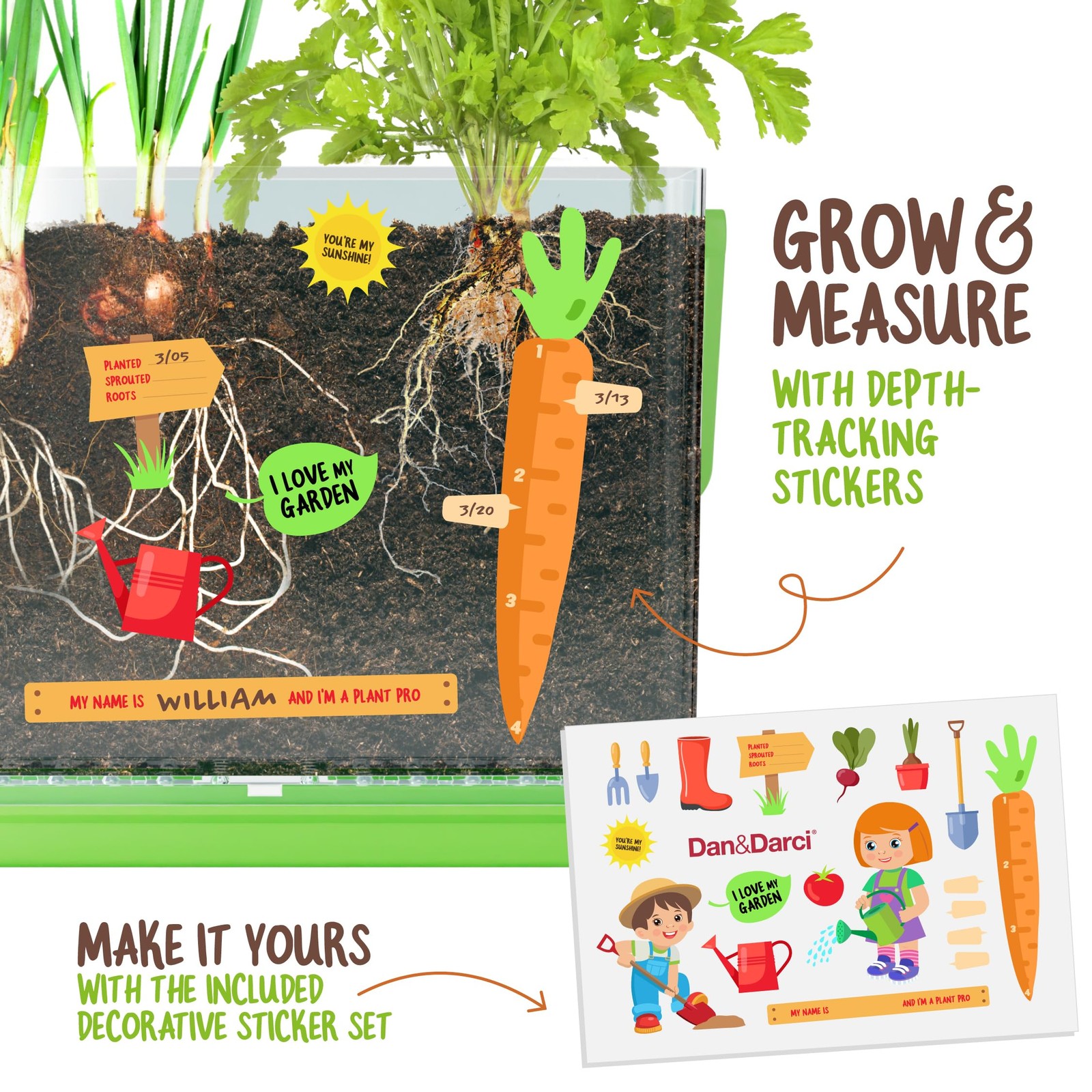 Dan&Darci Root Viewer Kit for Kids – Grow 7.5 x 2 x 5.5 inches, Multicolred