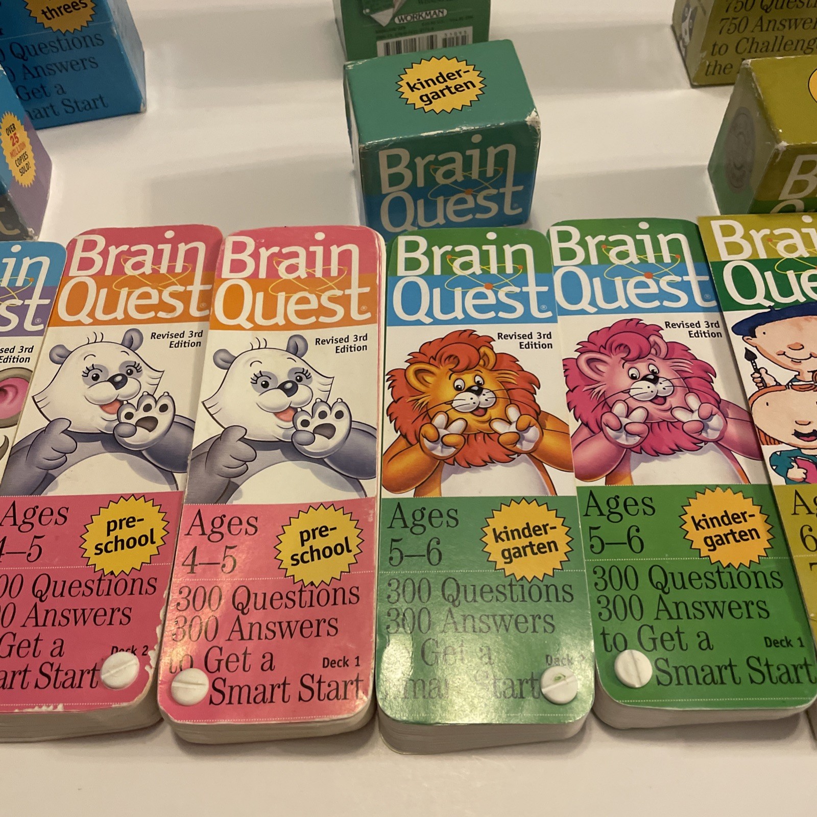 Brain Quest Lot Kids Learning Cards Ages 3–7 Threes Preschool Kindergarten 1st