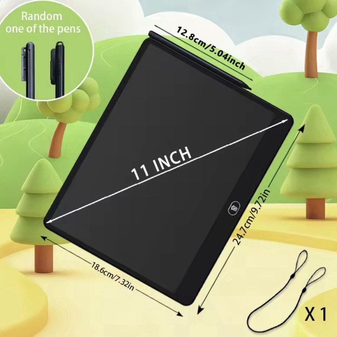 11 Inch LCD Writing Tablet Drawing Board w/ Stylus Pen, One-Click Clear, Lock