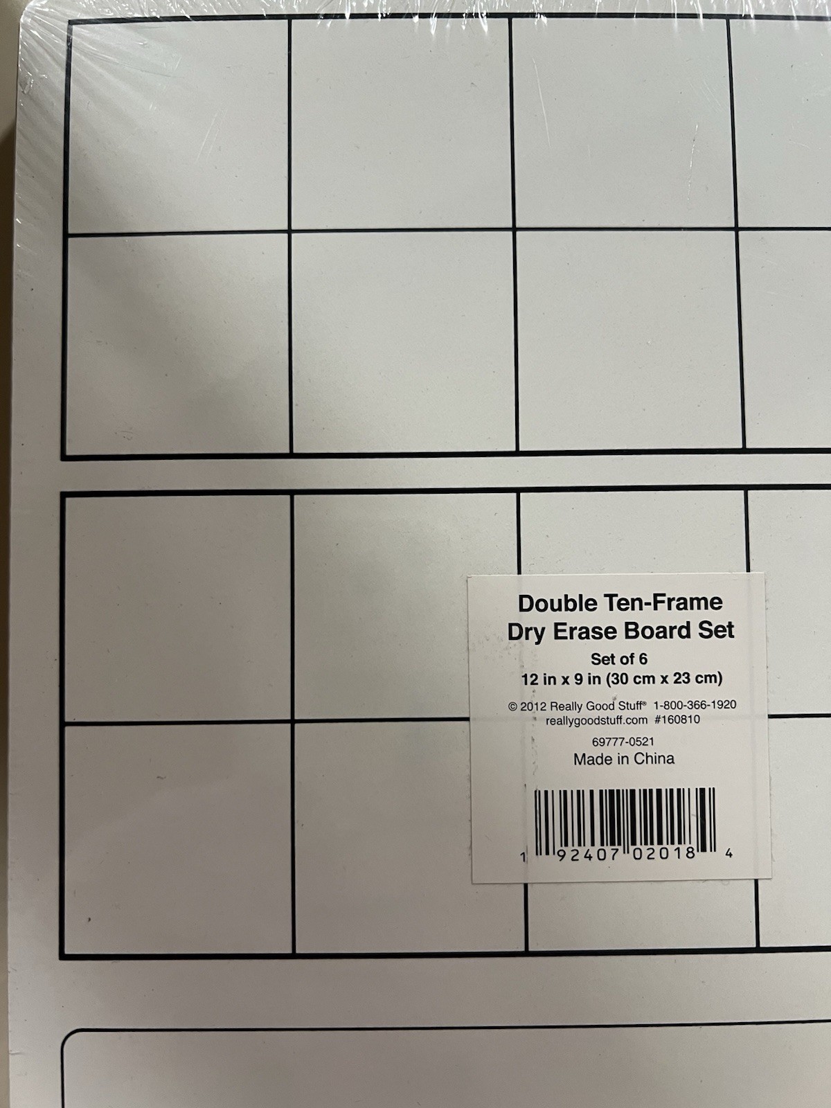 Really Good Stuff Double Ten – Frame Dry Erase Board Set Set of 6 New Math