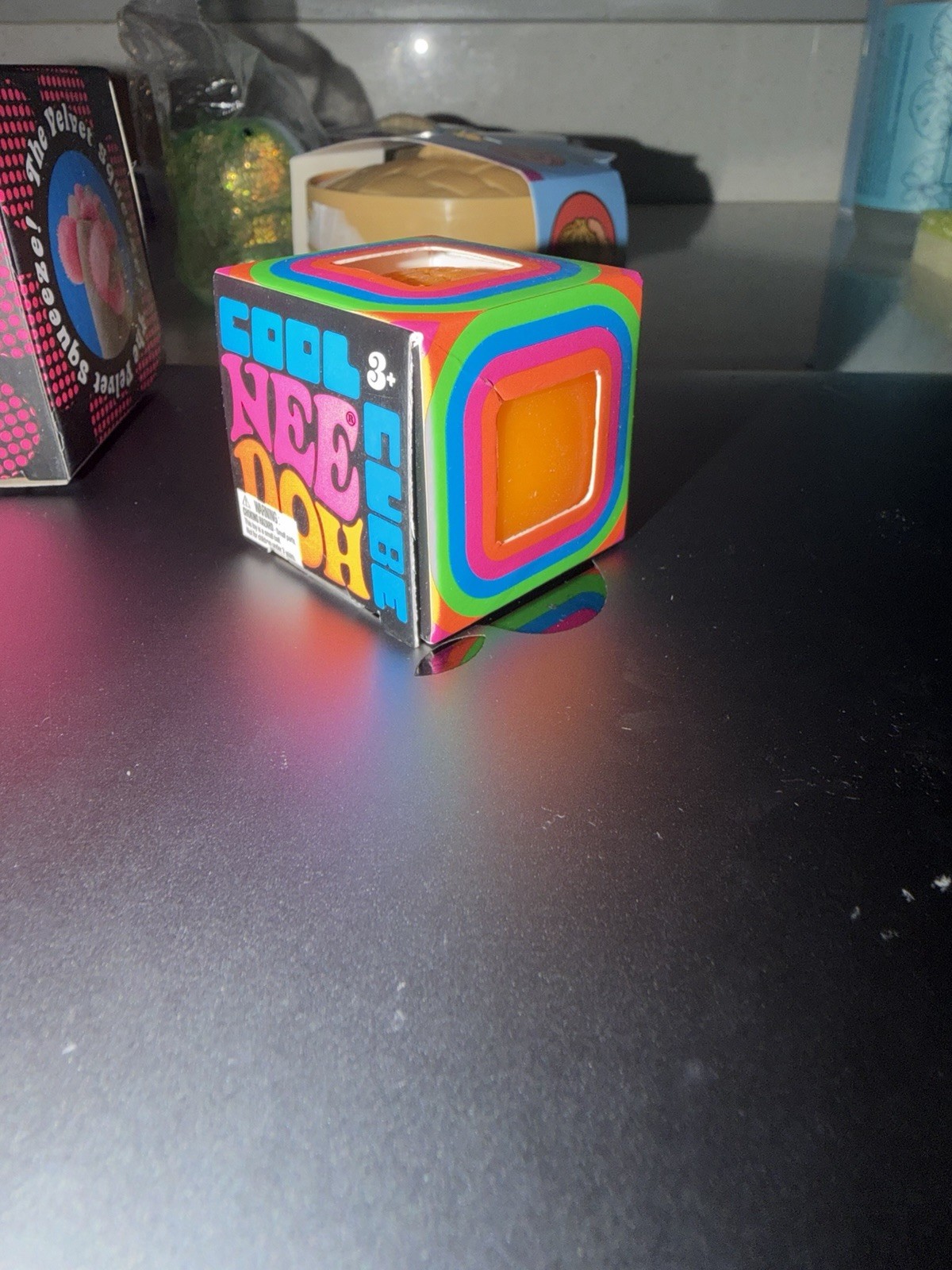 Needoh Cool Cube 1.25 Squishy Orange Mini Cube Stress Reliever – NEW