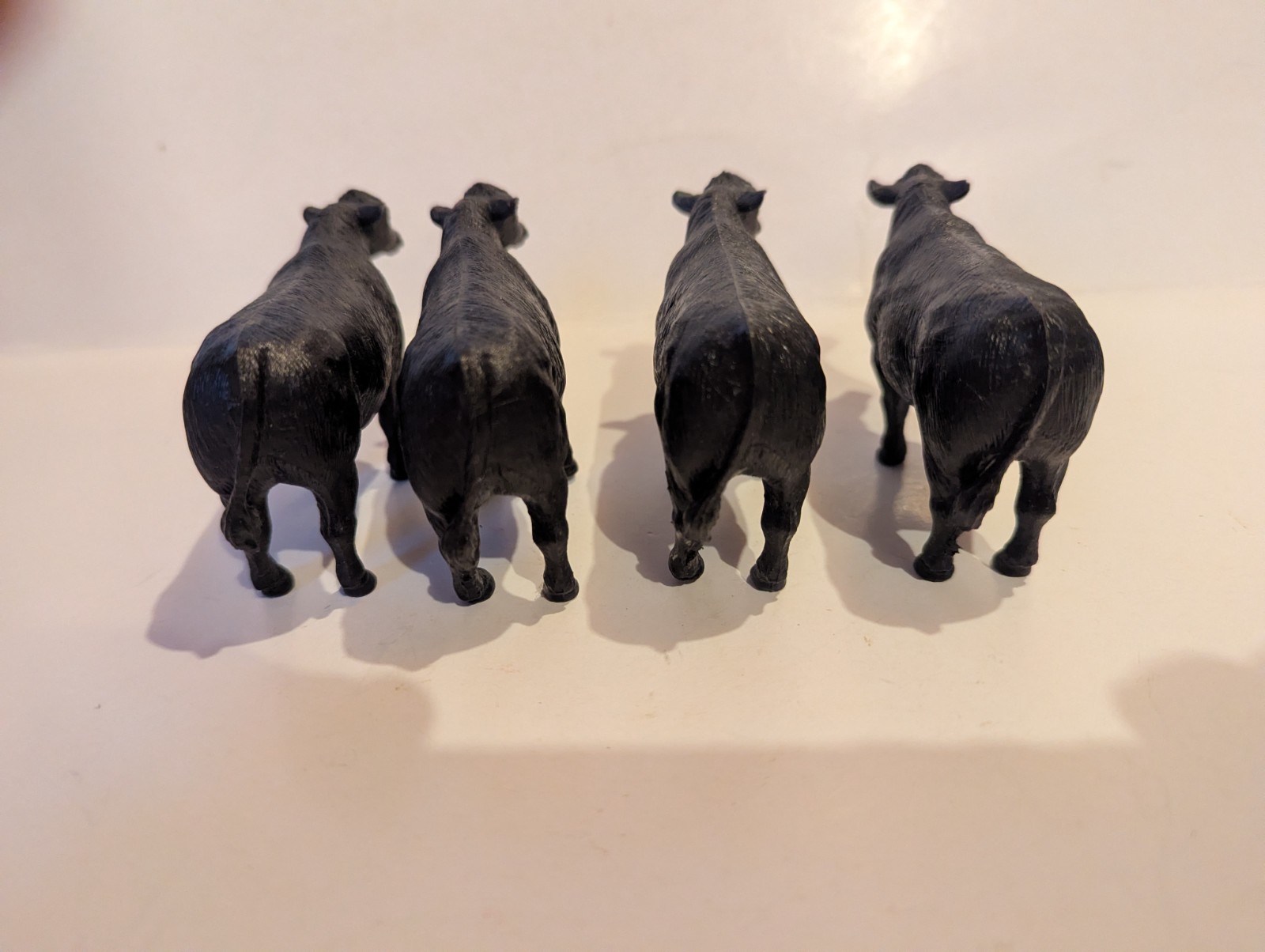 Lot of 4 New Ray Black Angus Cows (3 5/8″)