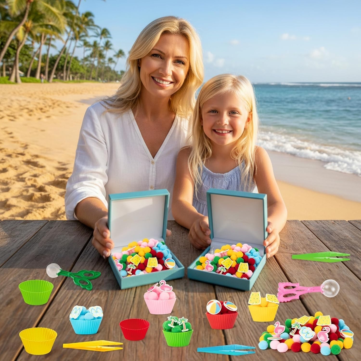 268Pcs Safe Summer Beach Toys – Fine Motor Skill Exploratory Kits for Kids