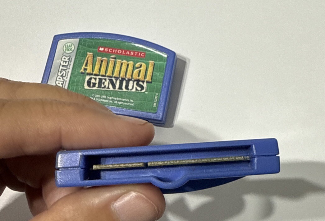 Vintage Leap Frog Leapster ANIMAL GENIUS & SPIDER-MAN Game Cartridge LOT Of 2